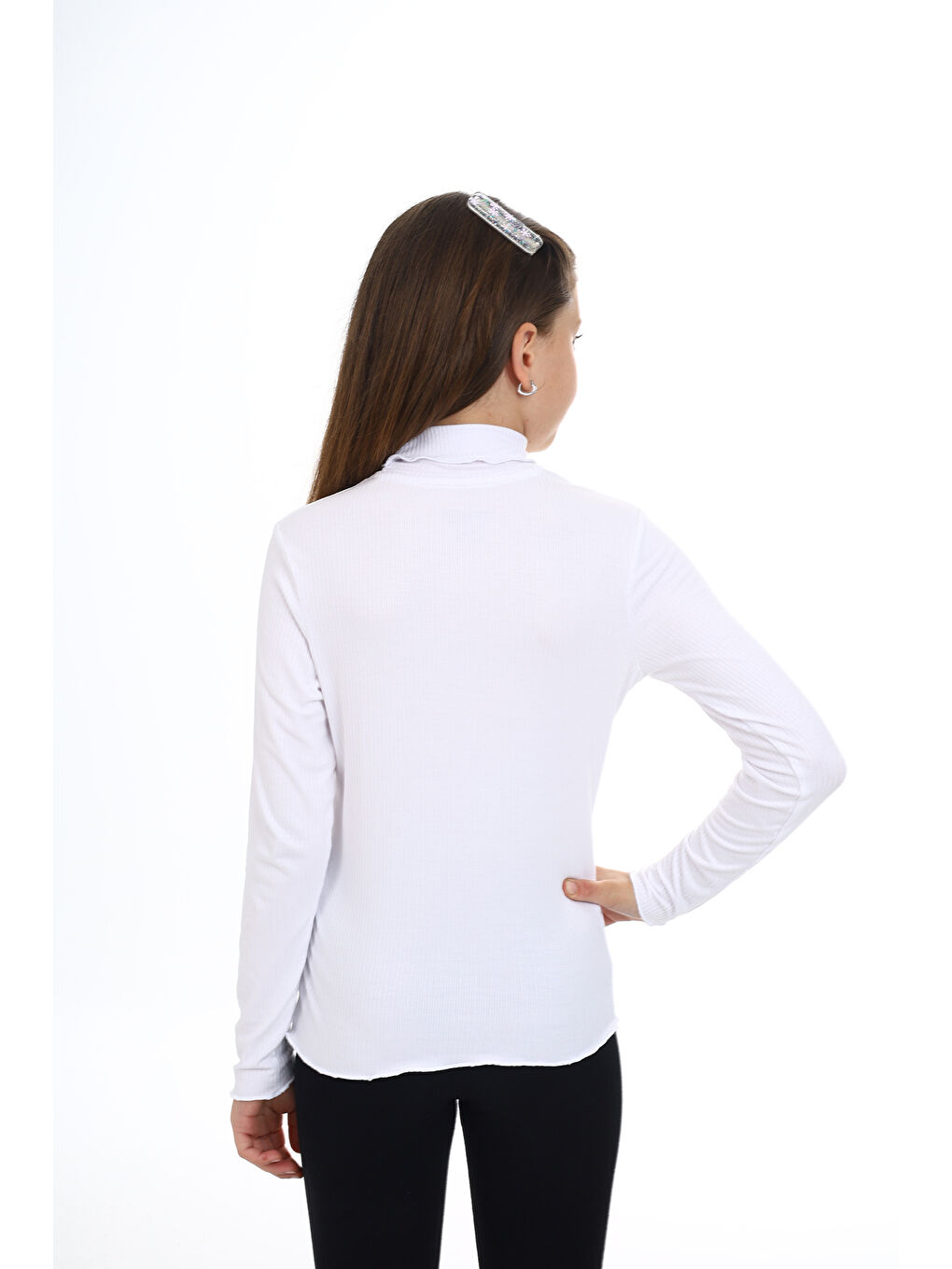 Beyaz Kız Çocuk Okul Tişört-3