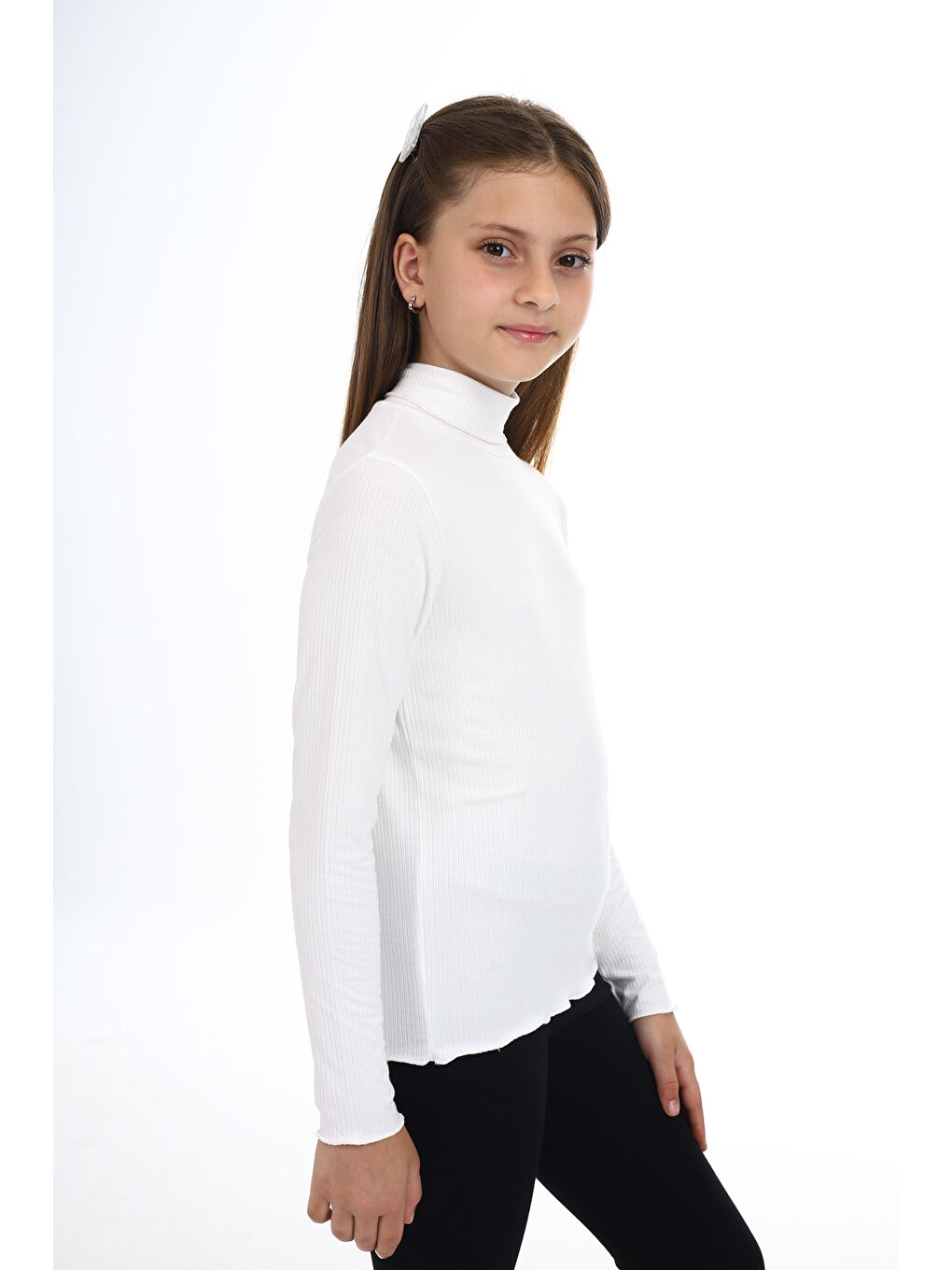 Ekru Kız Çocuk Okul Tişört-3