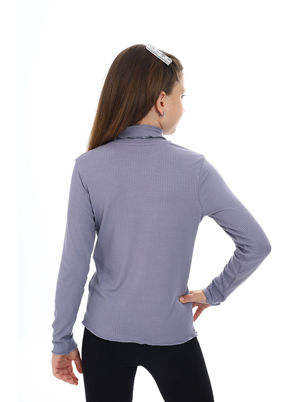 Gri Kız Çocuk Okul Tişört-3