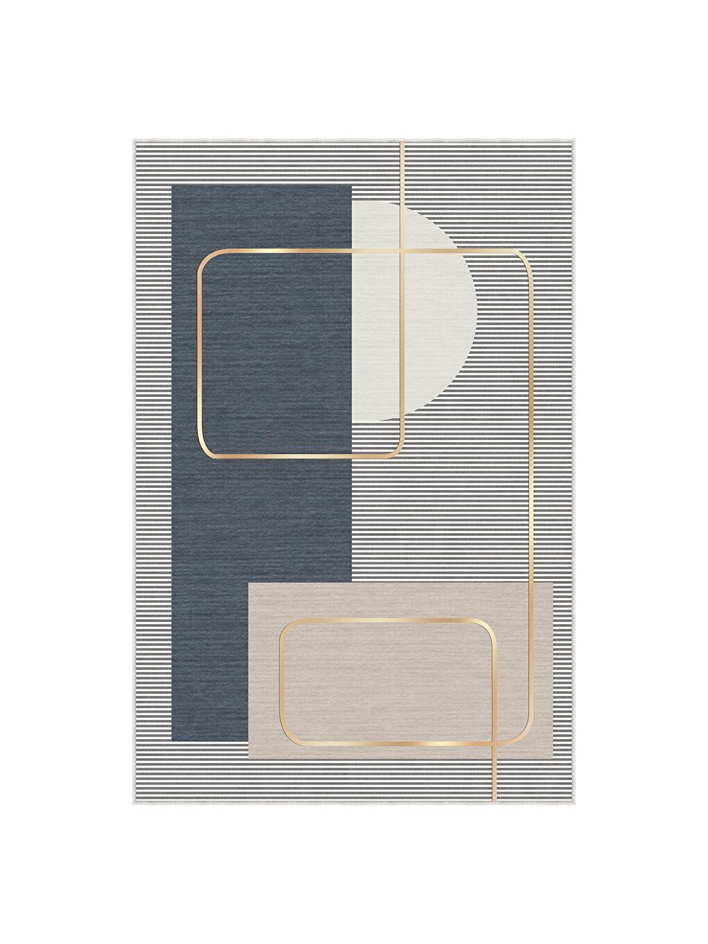 Gri Dekoratif Özel Tasarım Yıkanabilir, Modern Halı  80x150-3