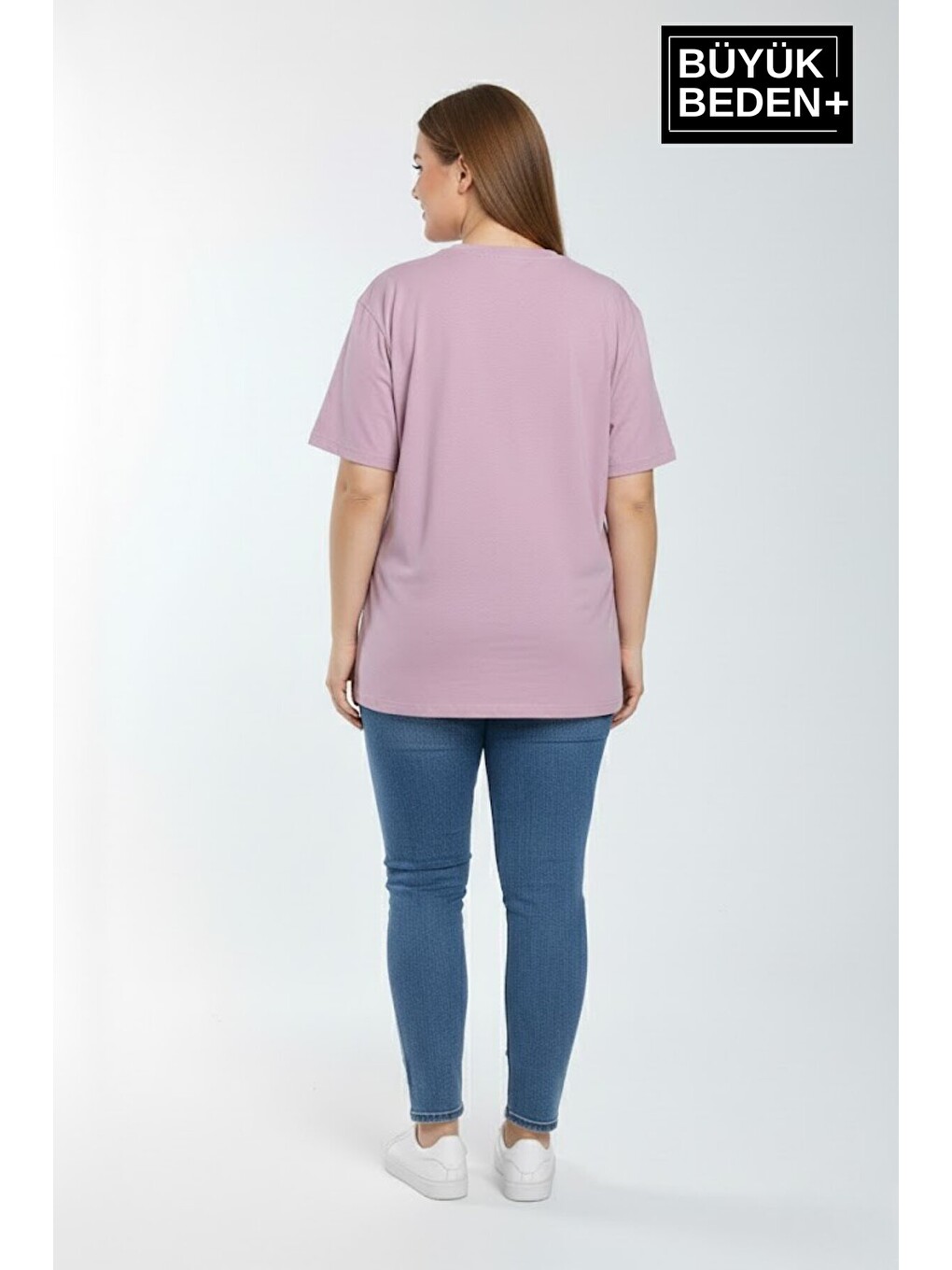 Lila Kadın Büyük Beden Chef's Selection Baskılı 3xl-6xl Bisiklet Yaka Tshırt SPR25BTSK510-04-2