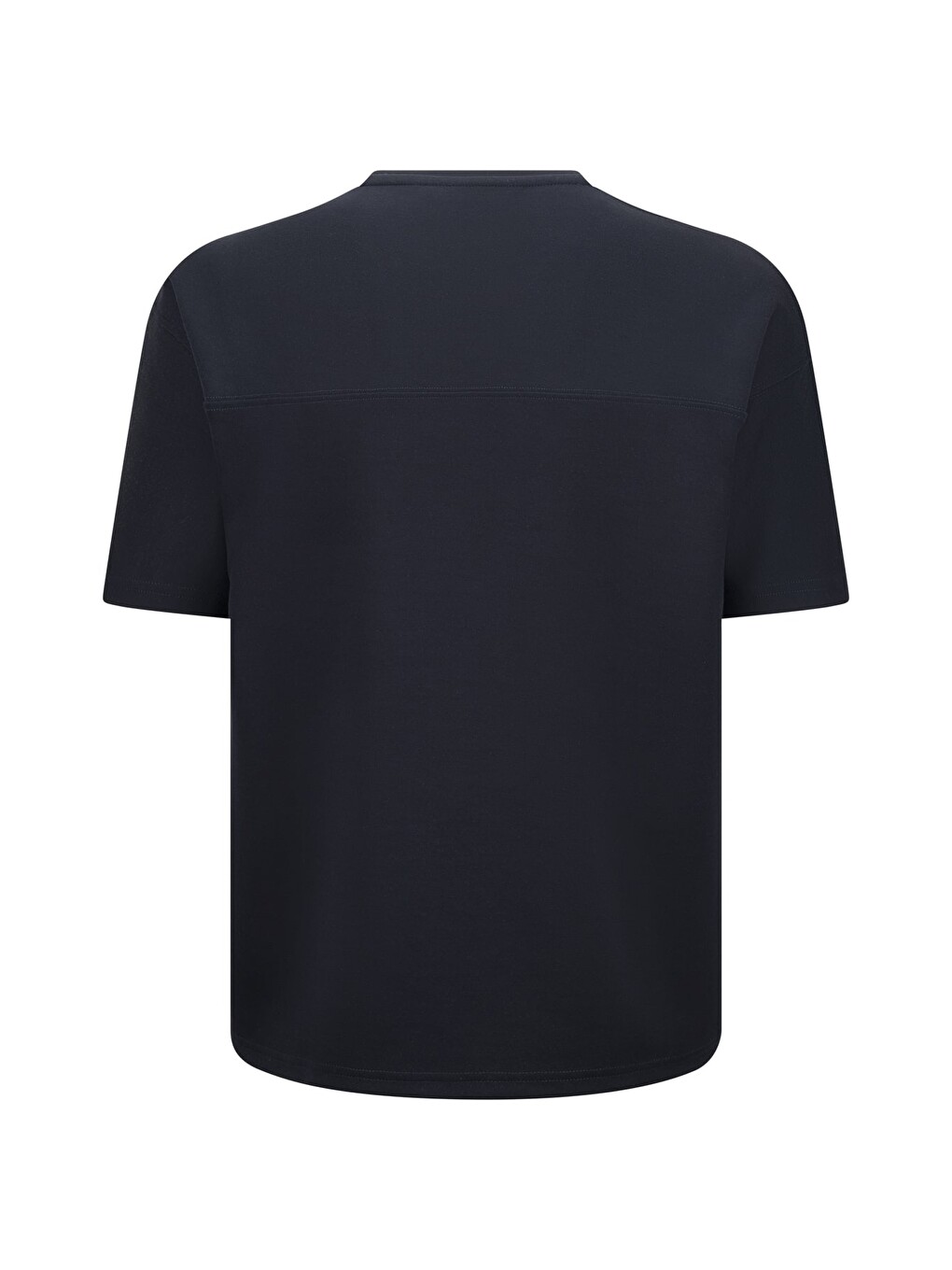 Lacivert Regular Fit Bisiklet Yaka Oversize Tişört-1