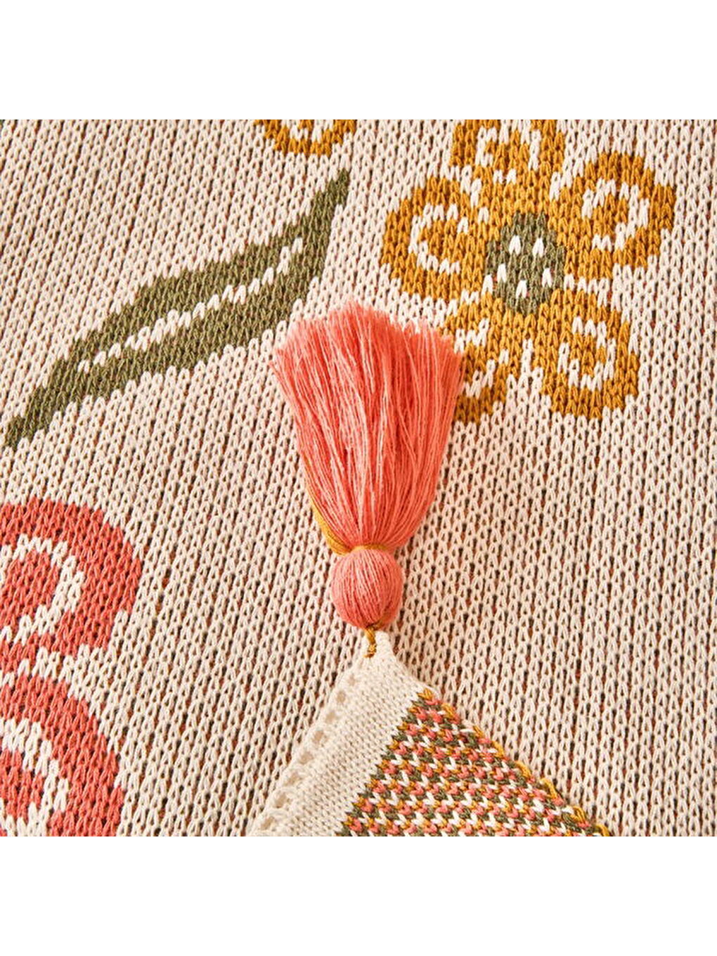 Ekru Soft Floriva Triko TV Battaniyesi - Krem - 120x160 cm-2