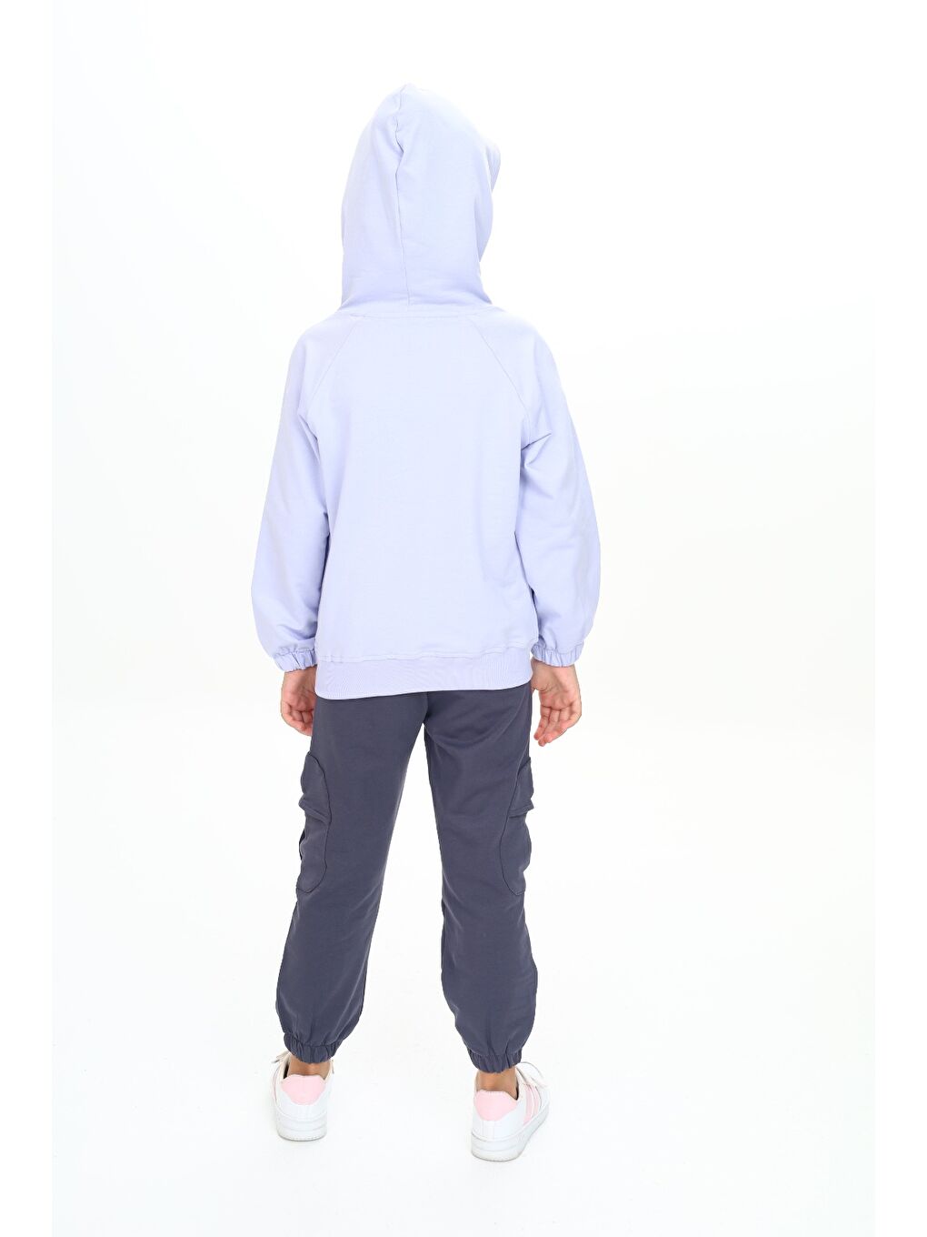 Lila Kız Çocuk Kapüşonlu Eşofman Takım-3