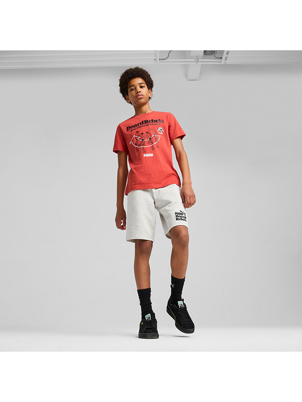 Mid 90s Graphic I Çocuk Kırmızı Yuvarlak Yaka Tişört-1