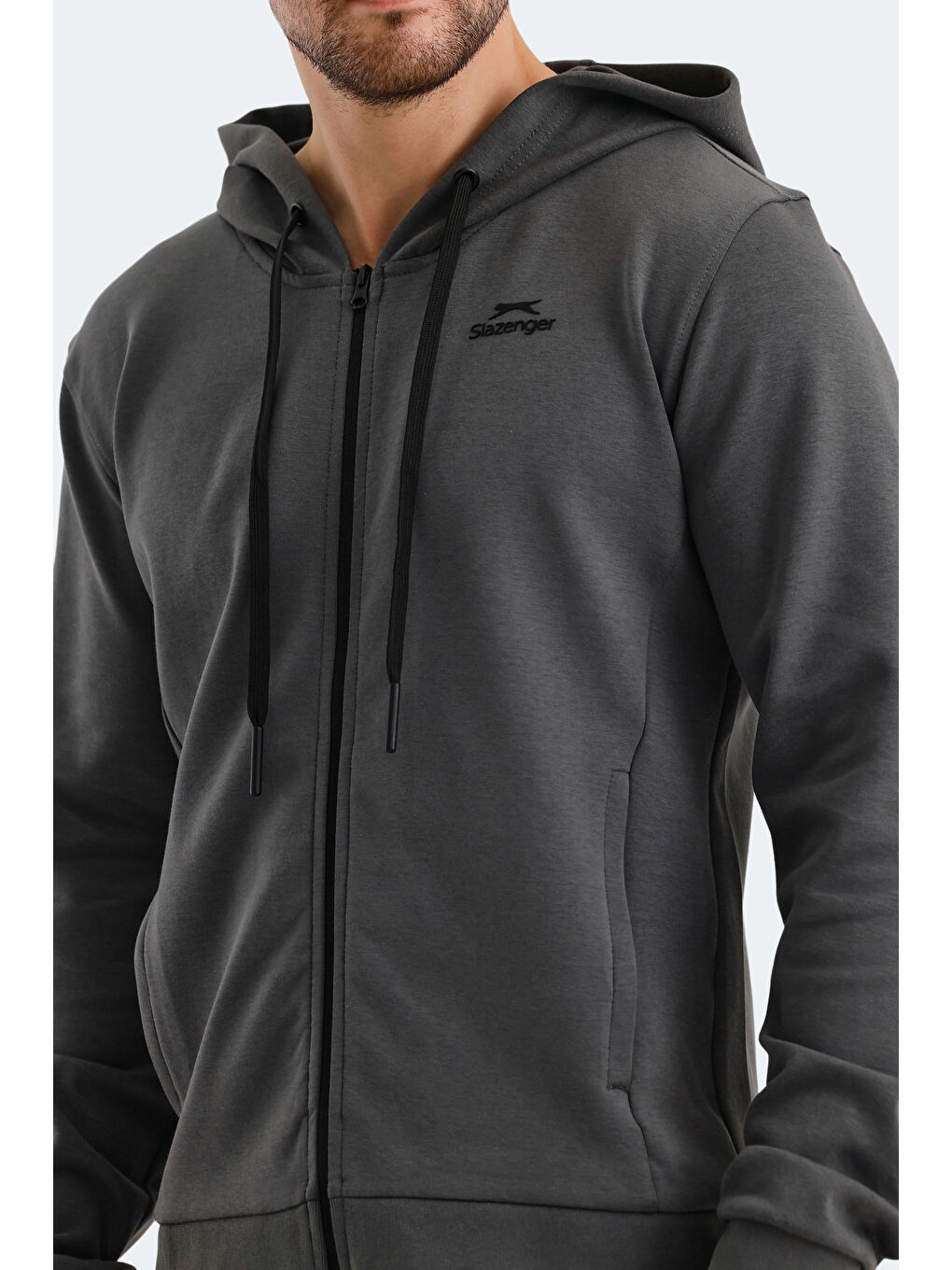 SLAZENGER VENDA Erkek Sweatshirt Koyu Gri - 4