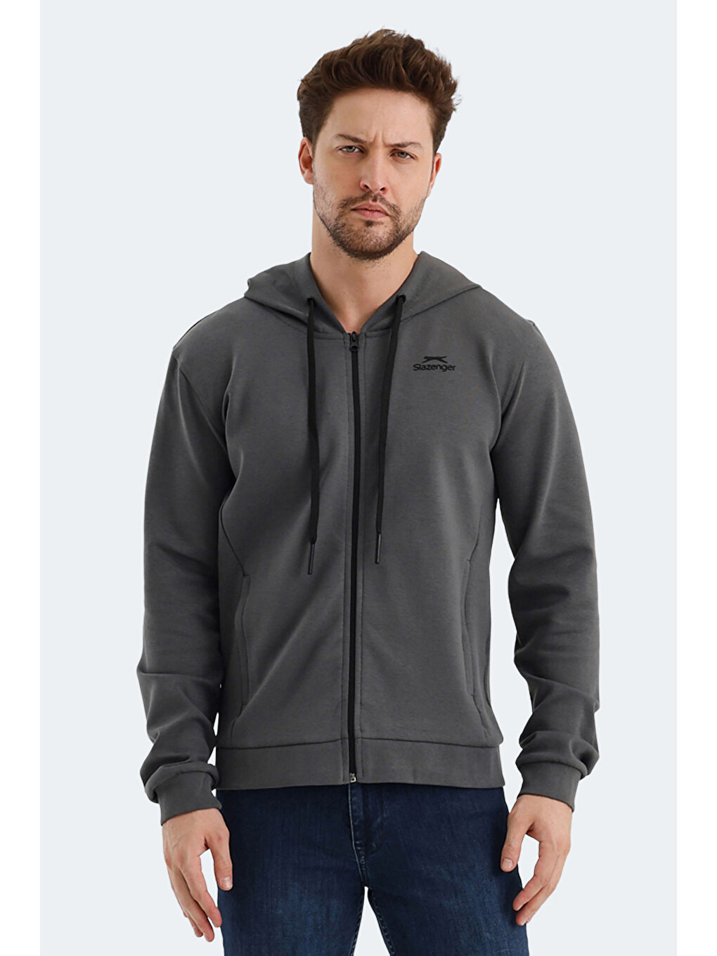 SLAZENGER VENDA Erkek Sweatshirt Koyu Gri - 6