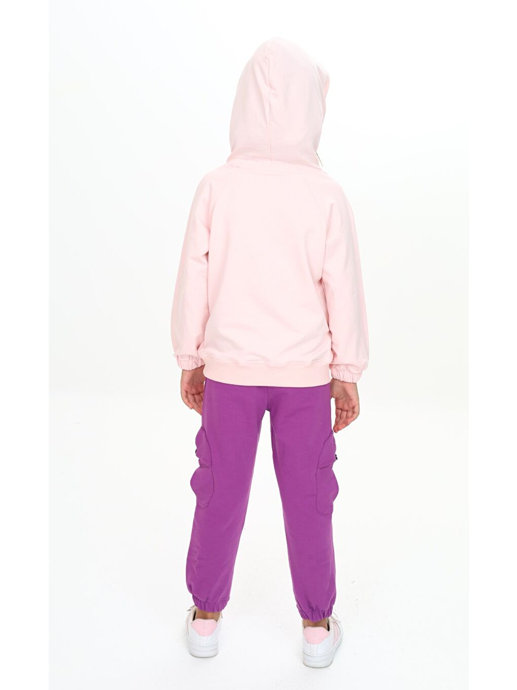 Pembe Kız Çocuk Kapüşonlu Eşofman Takım-3