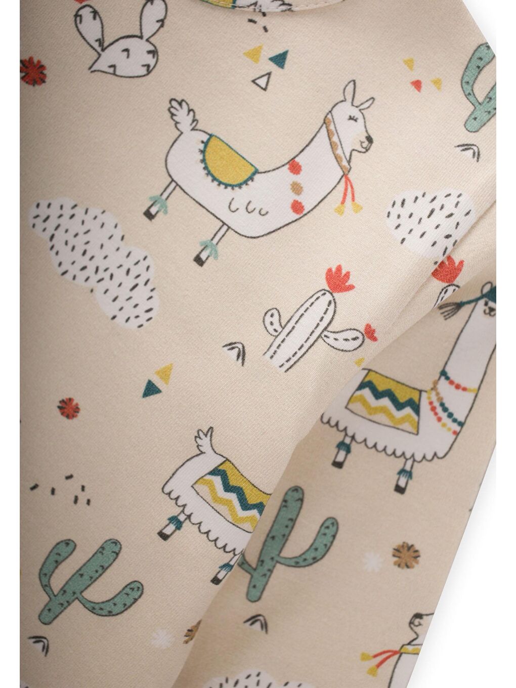 Desenli Mevsimlik Pijama Takım 1-7 Yaş Bej-2