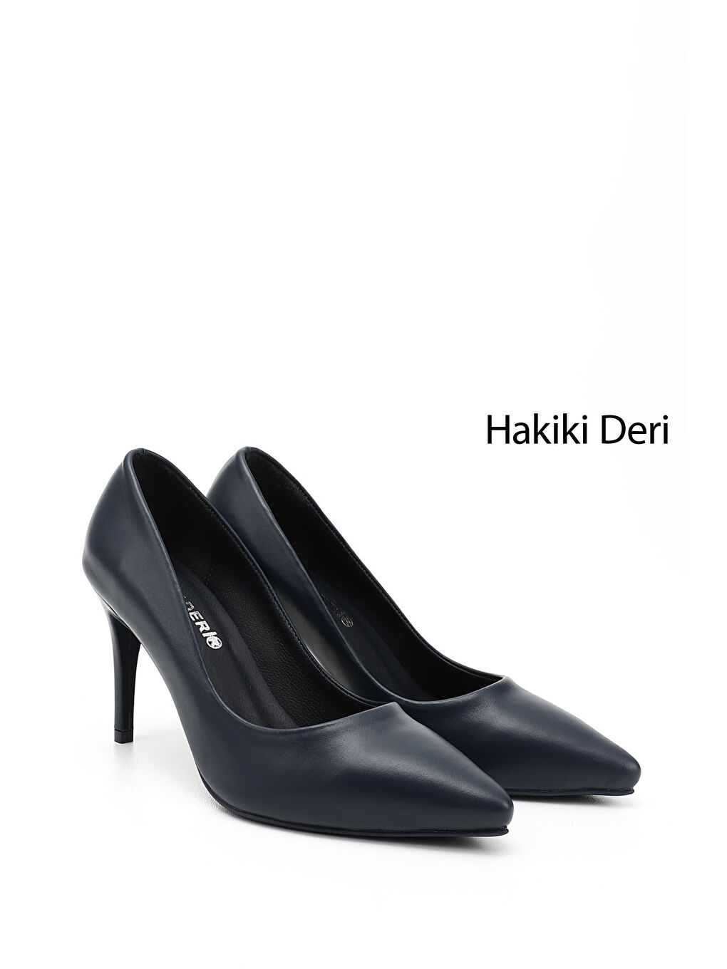 Lacivert Kadın İNDİGO LACİVERT Sivri Burun İnce Topuklu Hakiki Deri Stiletto-1