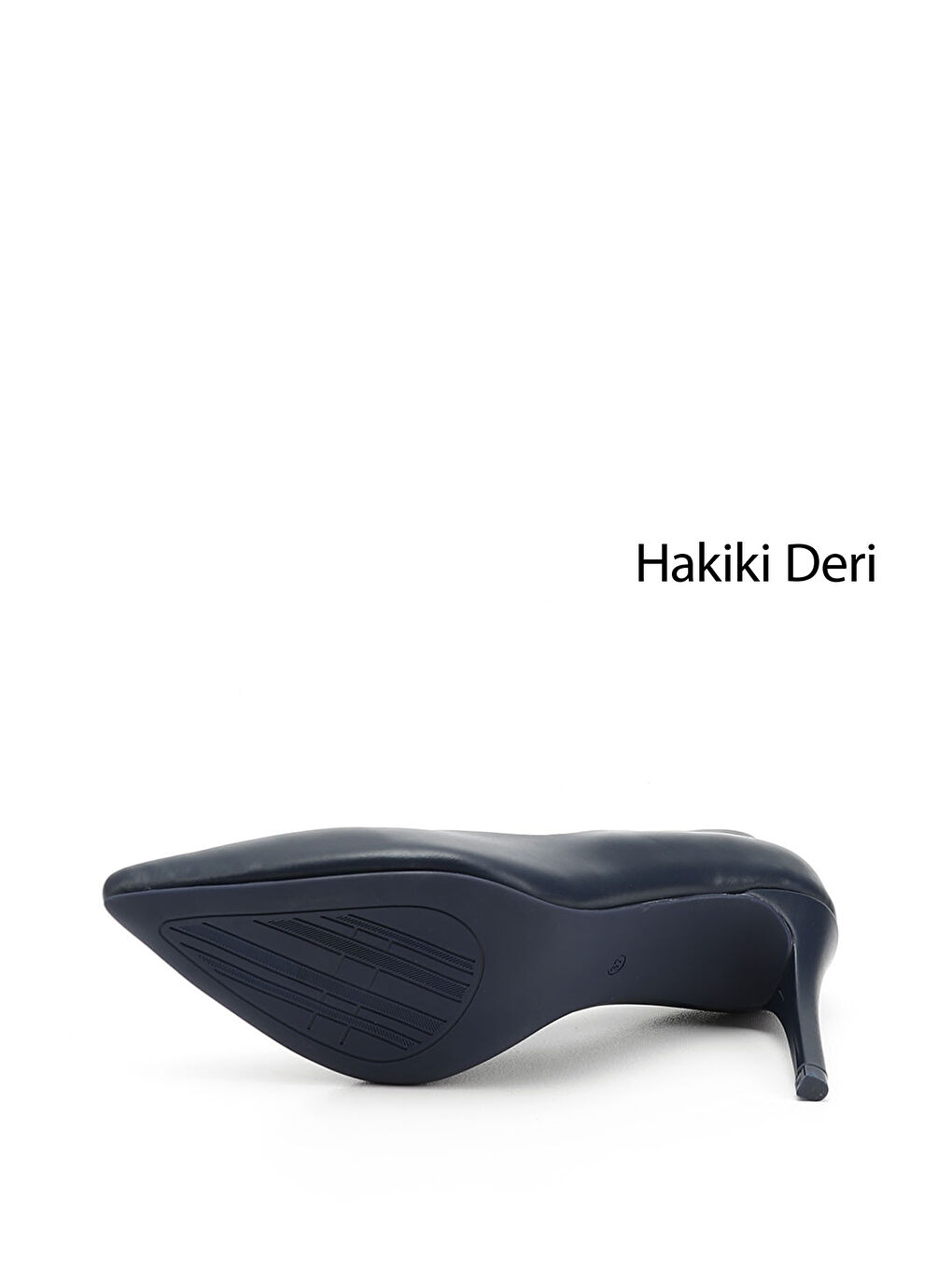 Lacivert Kadın İNDİGO LACİVERT Sivri Burun İnce Topuklu Hakiki Deri Stiletto-3