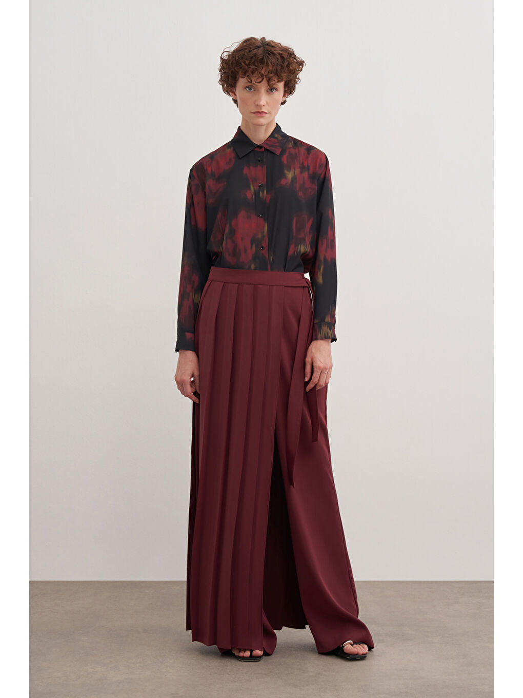 Bordo 14122111 Bol Paça Düz Renk Pantolon Etek