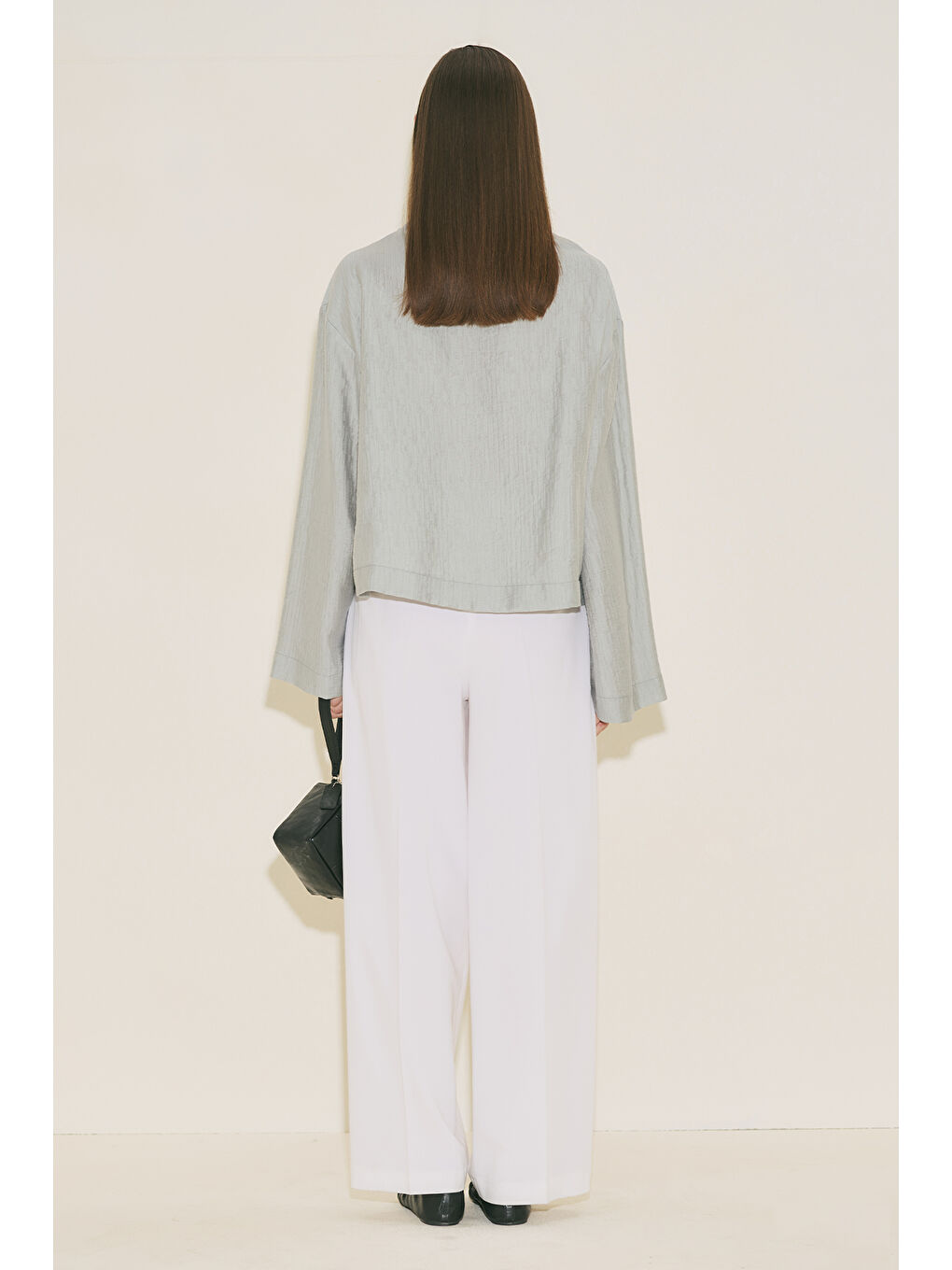 Dokulu Dökümlü Bluz Mavi-5