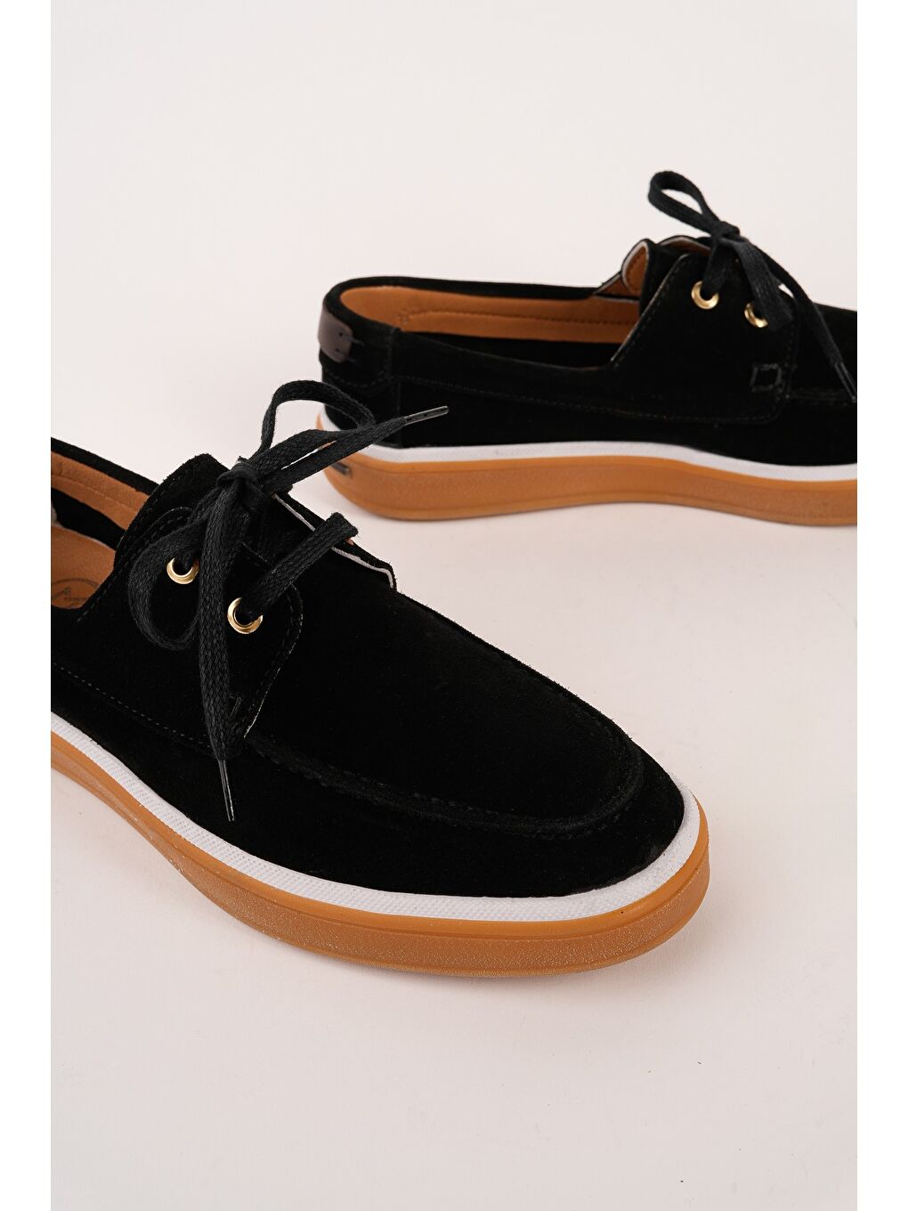 Siyah CRAFT Hakiki Süet Deri Bağcıklı Erkek Günlük Loafer Ayakkabı-1