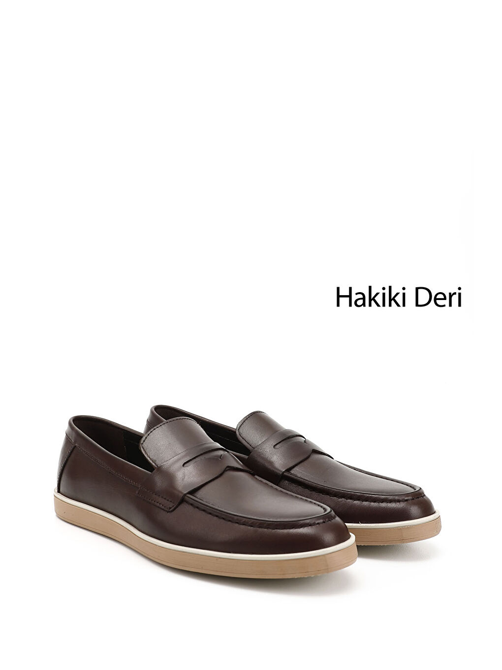 Kahverengi Erkek ÇİKOLATA KAHVE Hakiki Deri Loafer Ayakkabı-1