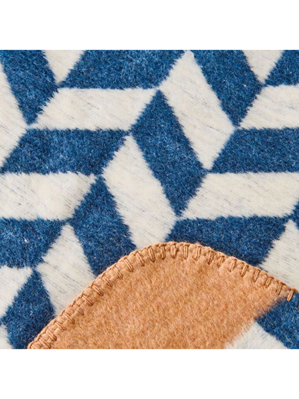 Soft Flux Pamuklu Çift Kişilik Battaniye - Lacivert - 200x220 cm-3