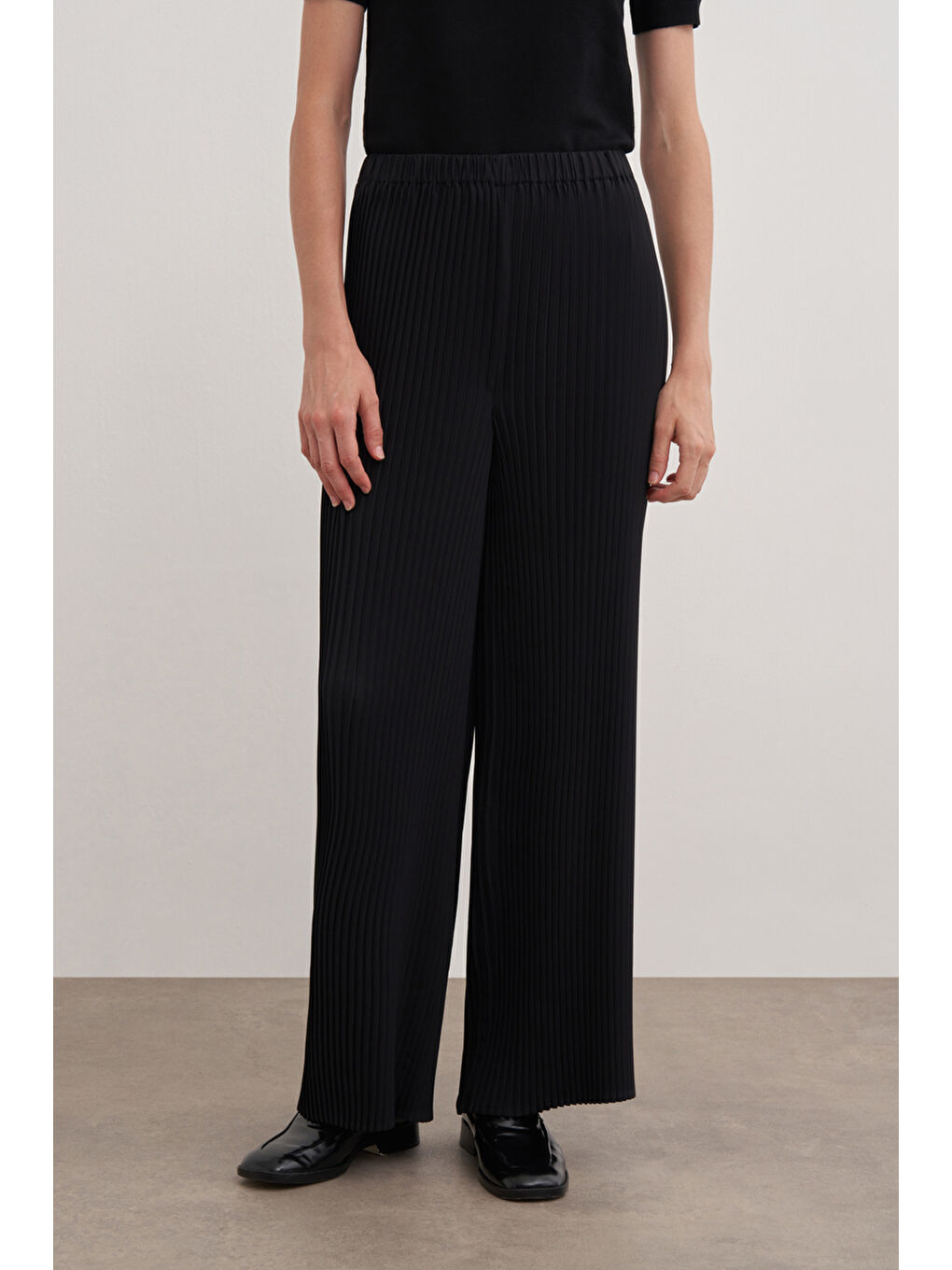 Siyah 14124111 Lastikli Pantolon Etek-1