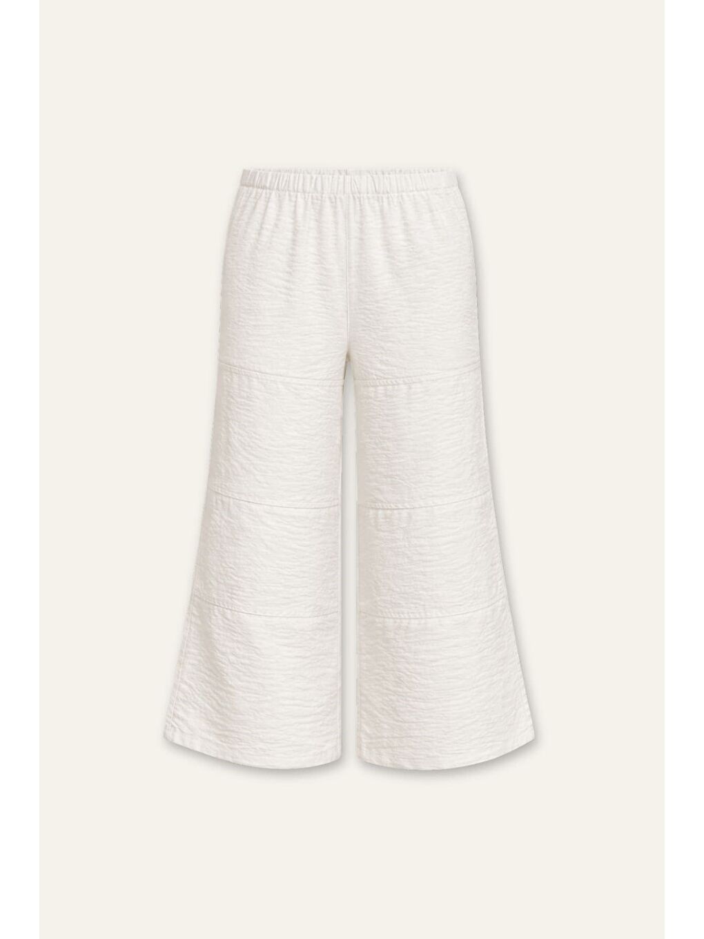 Ekru Kız Çocuk Volanlı Dokuma Pantolon - Ecru-1