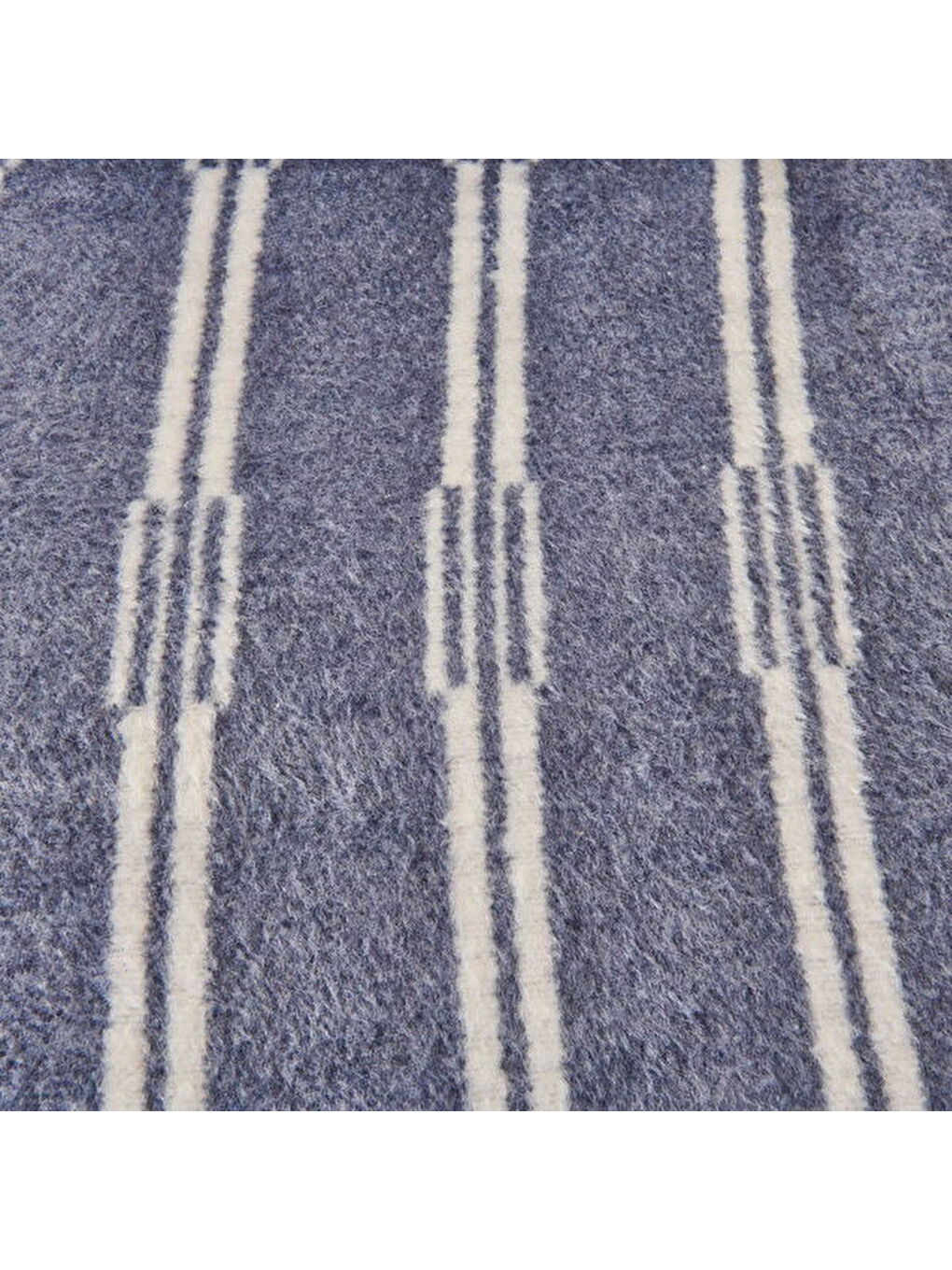 Soft Mavruz Pamuklu Çift Kişilik Battaniye - Mavi - 200x220 cm-3