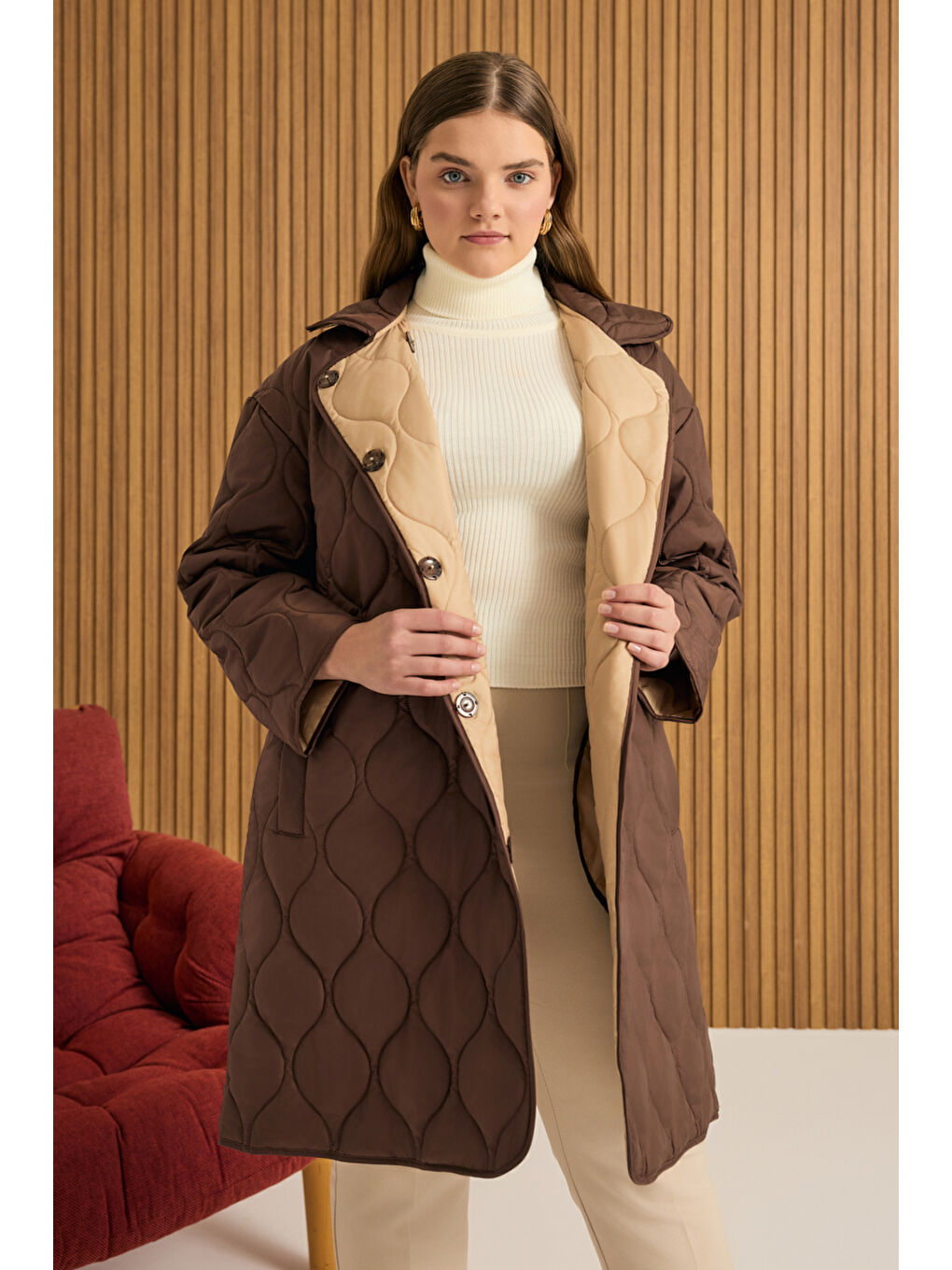 Kahverengi Kapitone Mont-3