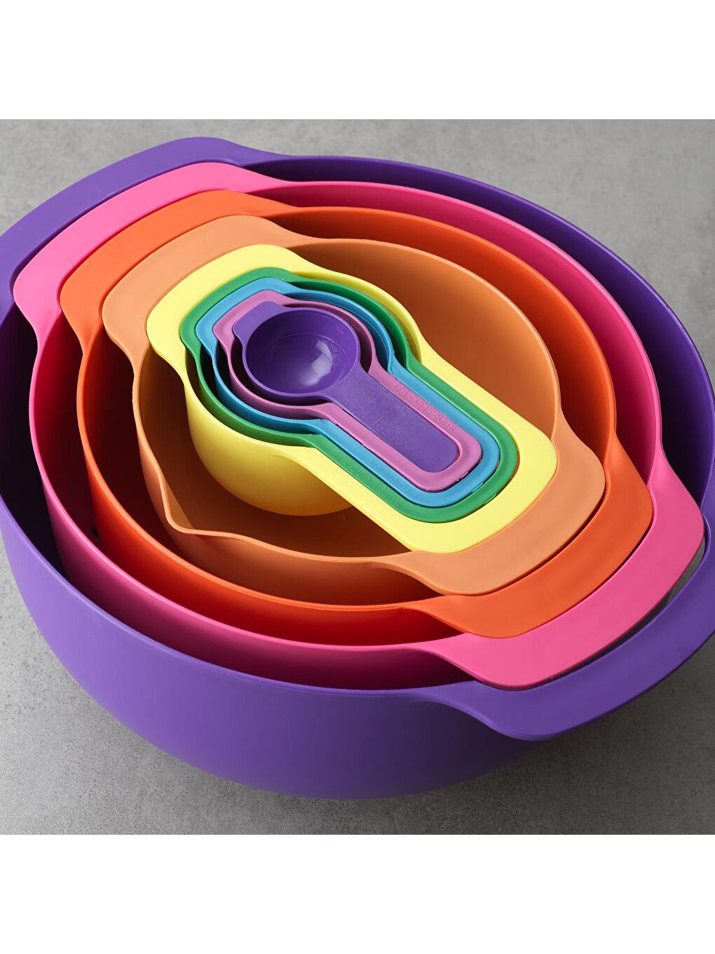 Mor Pratico Karıştırma ve Ölçü Kabı Seti 9 Parça-Asorti-3