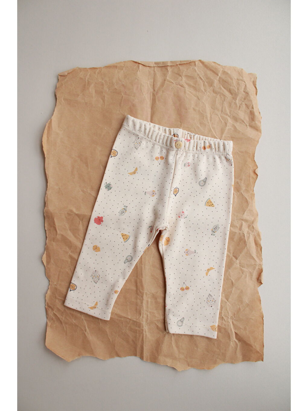 Karışık Meyve Baskılı Bebek Penye Tayt-1