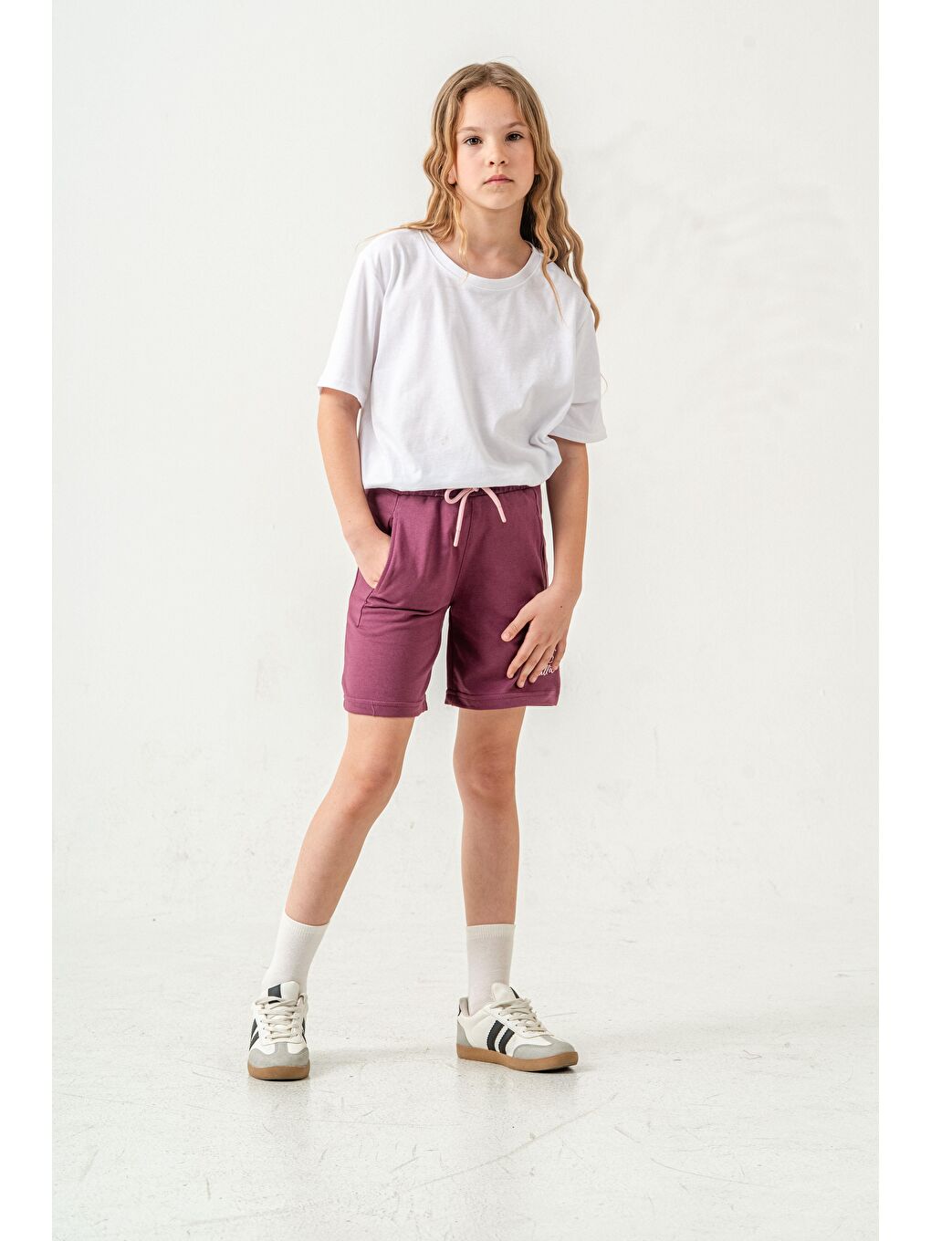 Pembe Jaime Le  Bullet Nakışlı Kız Çocuk Şort-2