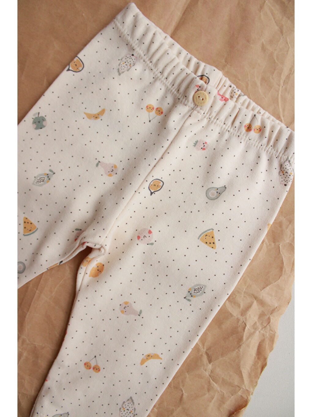 Karışık Meyve Baskılı Bebek Penye Tayt-4