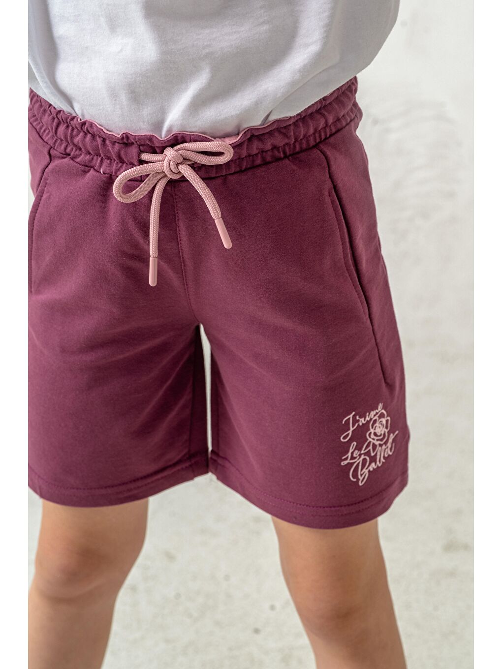 Pembe Jaime Le  Bullet Nakışlı Kız Çocuk Şort-9