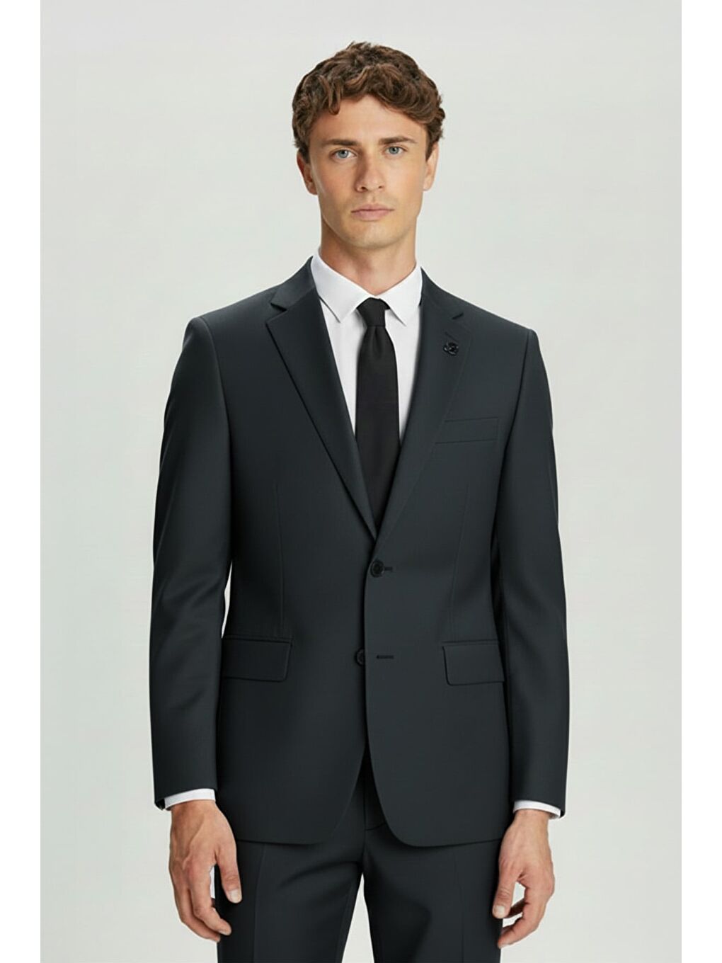 Erkek Yeşil Slim Fit 6 Drop Mono Yaka Düz Takım Elbise