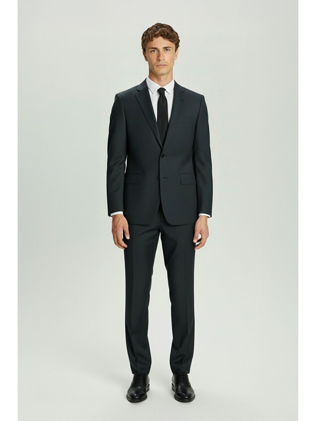 Erkek Yeşil Slim Fit 6 Drop Mono Yaka Düz Takım Elbise-1