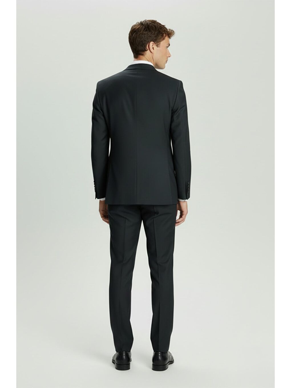 Erkek Yeşil Slim Fit 6 Drop Mono Yaka Düz Takım Elbise-2