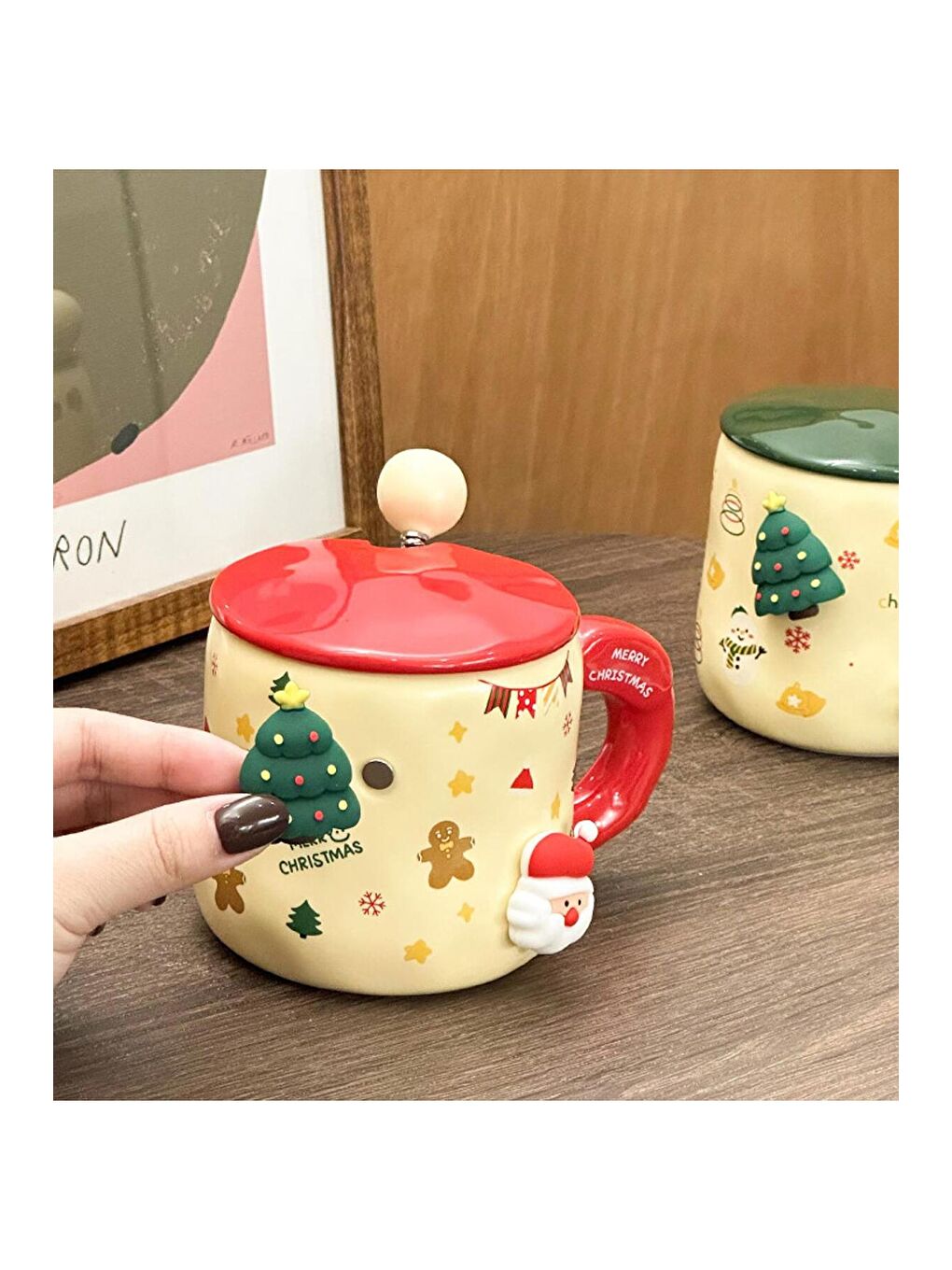 Karışık Yılbaşı Figürlü Mıknatıslı Seramik Kupa-3