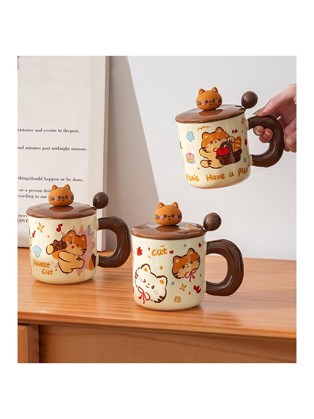 Karışık Tatlı Kedi Temalı Seramik Kupa