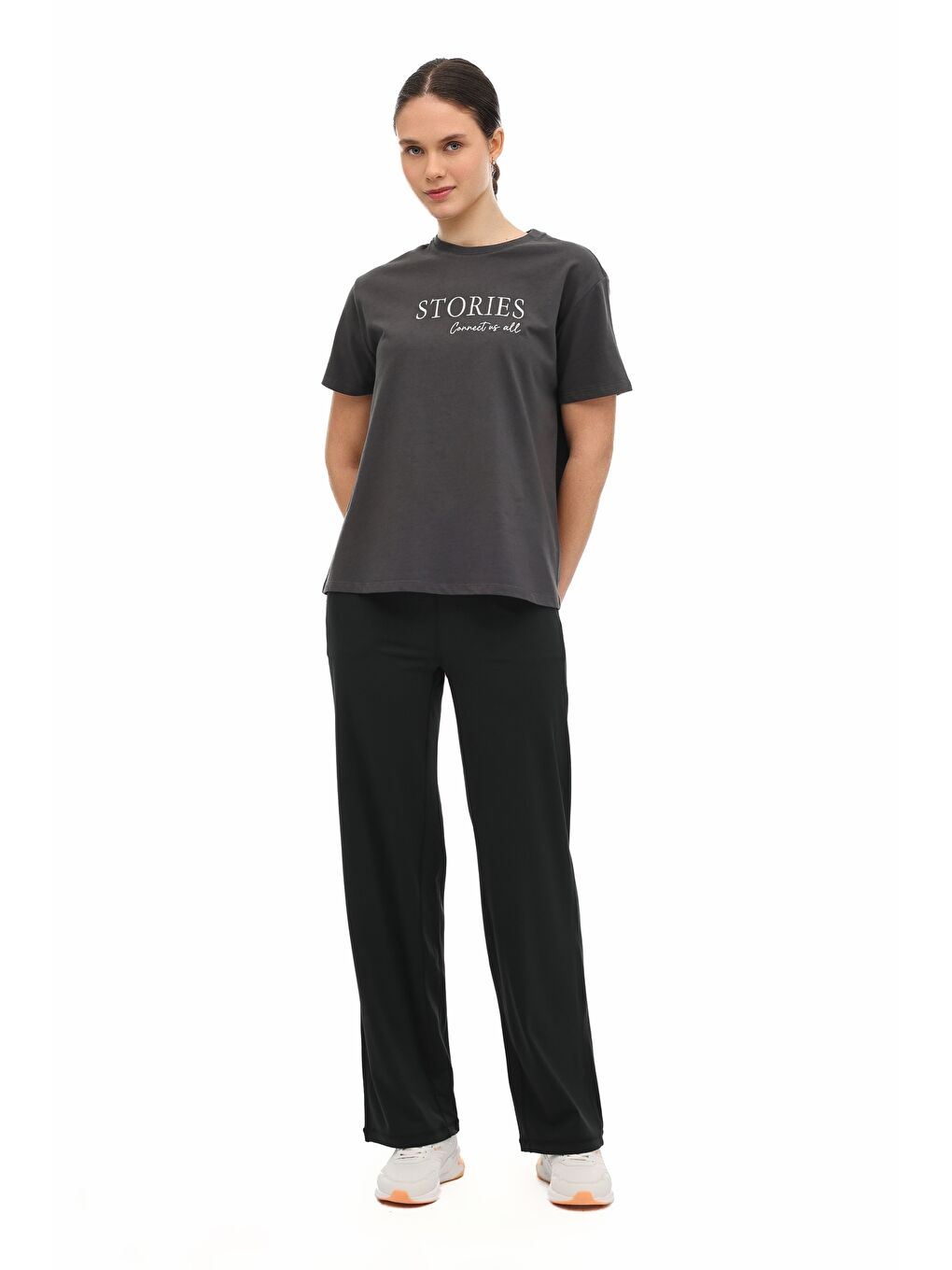 WL 11STORY 6FX Gri Kadın Kısa Kol T-Shirt-2