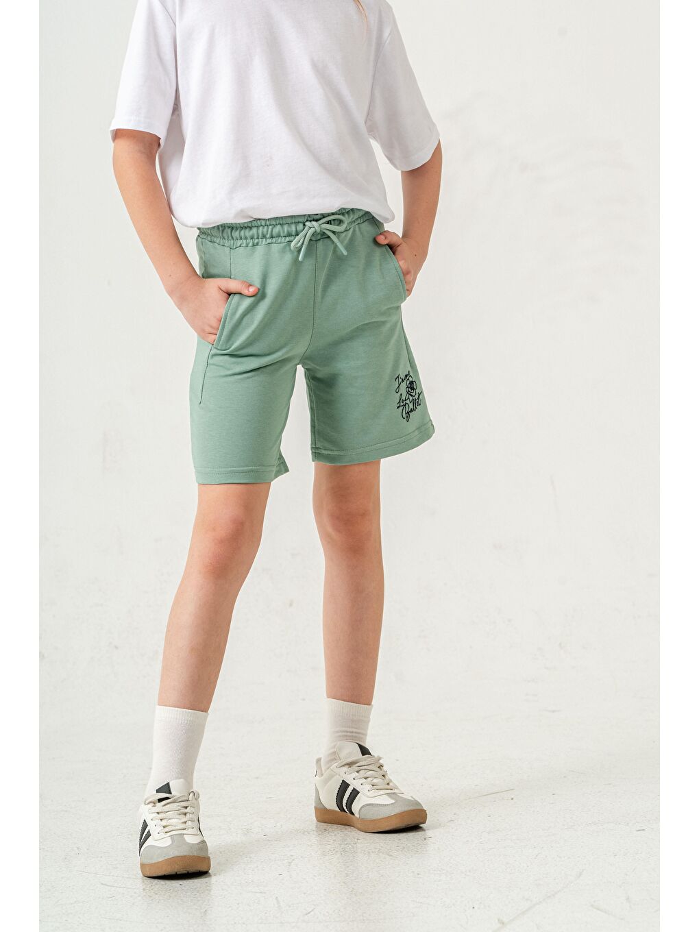 Yeşil Jaime Le  Bullet Nakışlı Kız Çocuk Şort-3