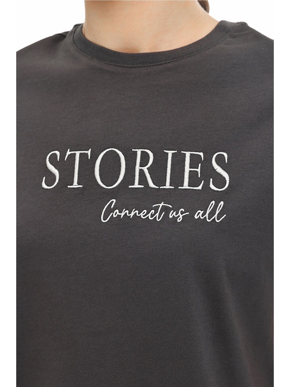 WL 11STORY 6FX Gri Kadın Kısa Kol T-Shirt-3