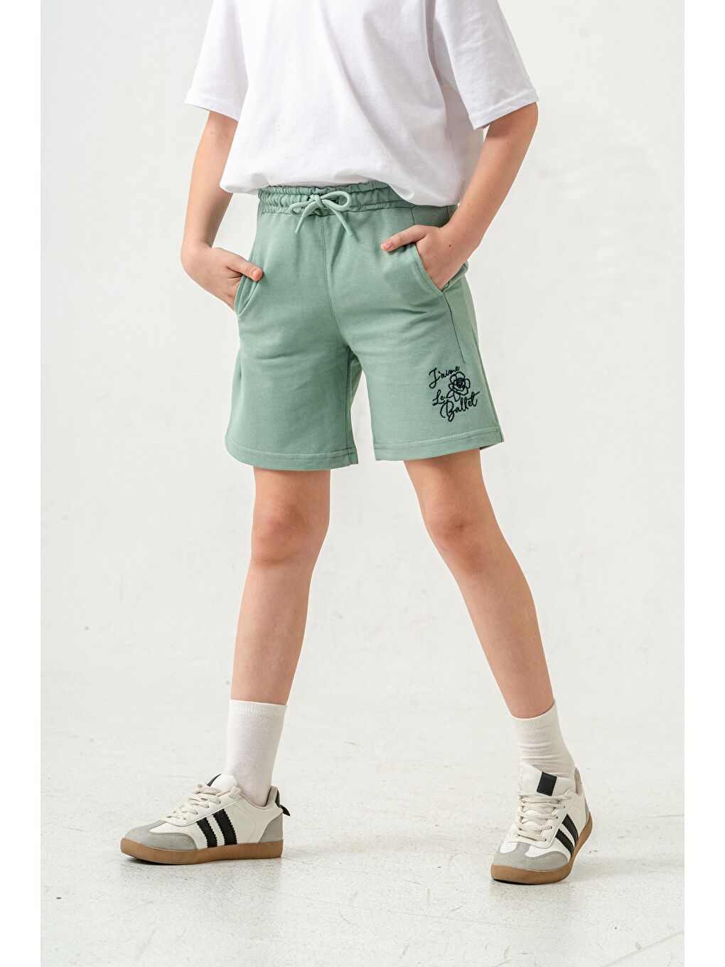 Yeşil Jaime Le  Bullet Nakışlı Kız Çocuk Şort-4