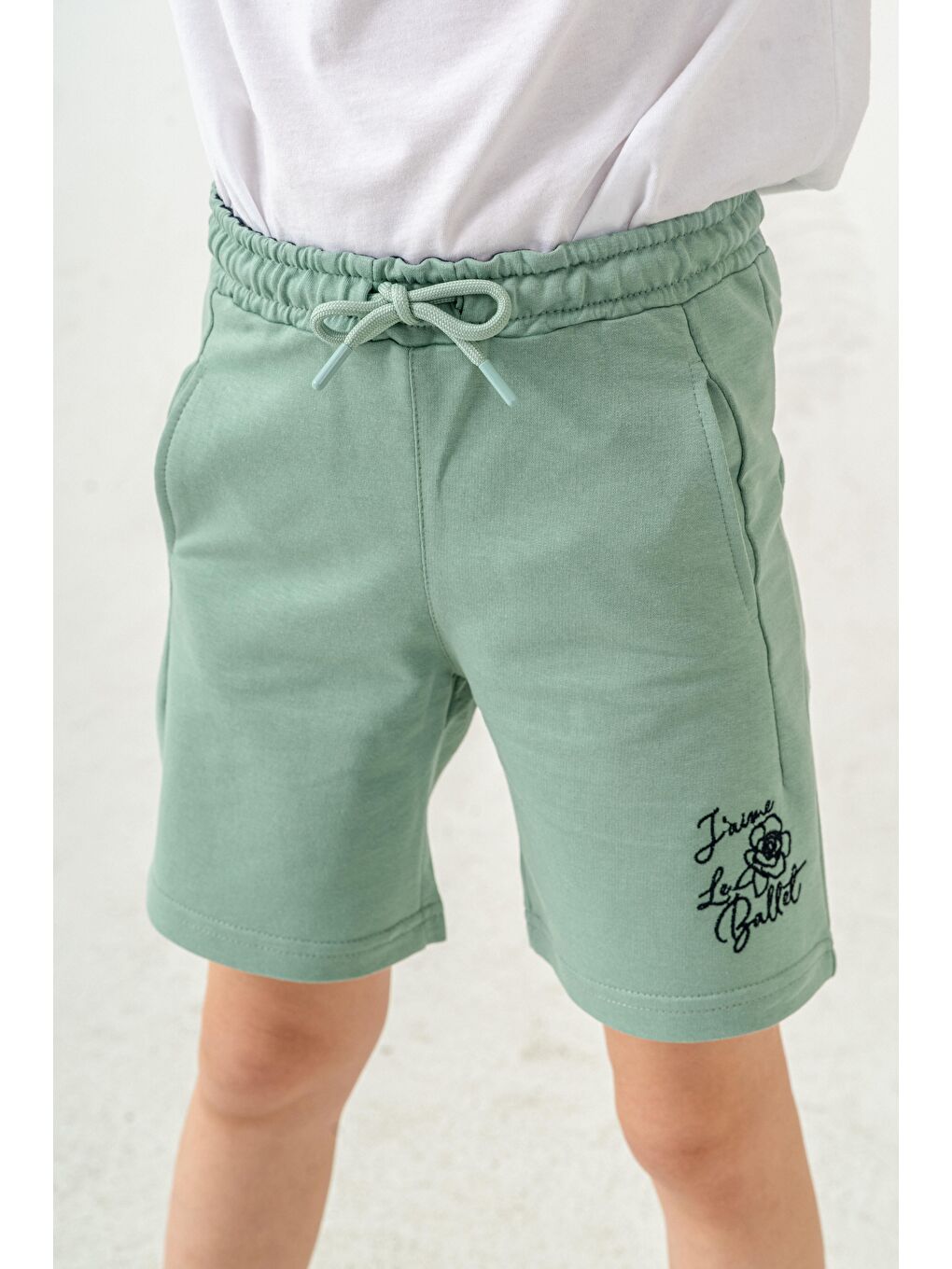 Yeşil Jaime Le  Bullet Nakışlı Kız Çocuk Şort-7