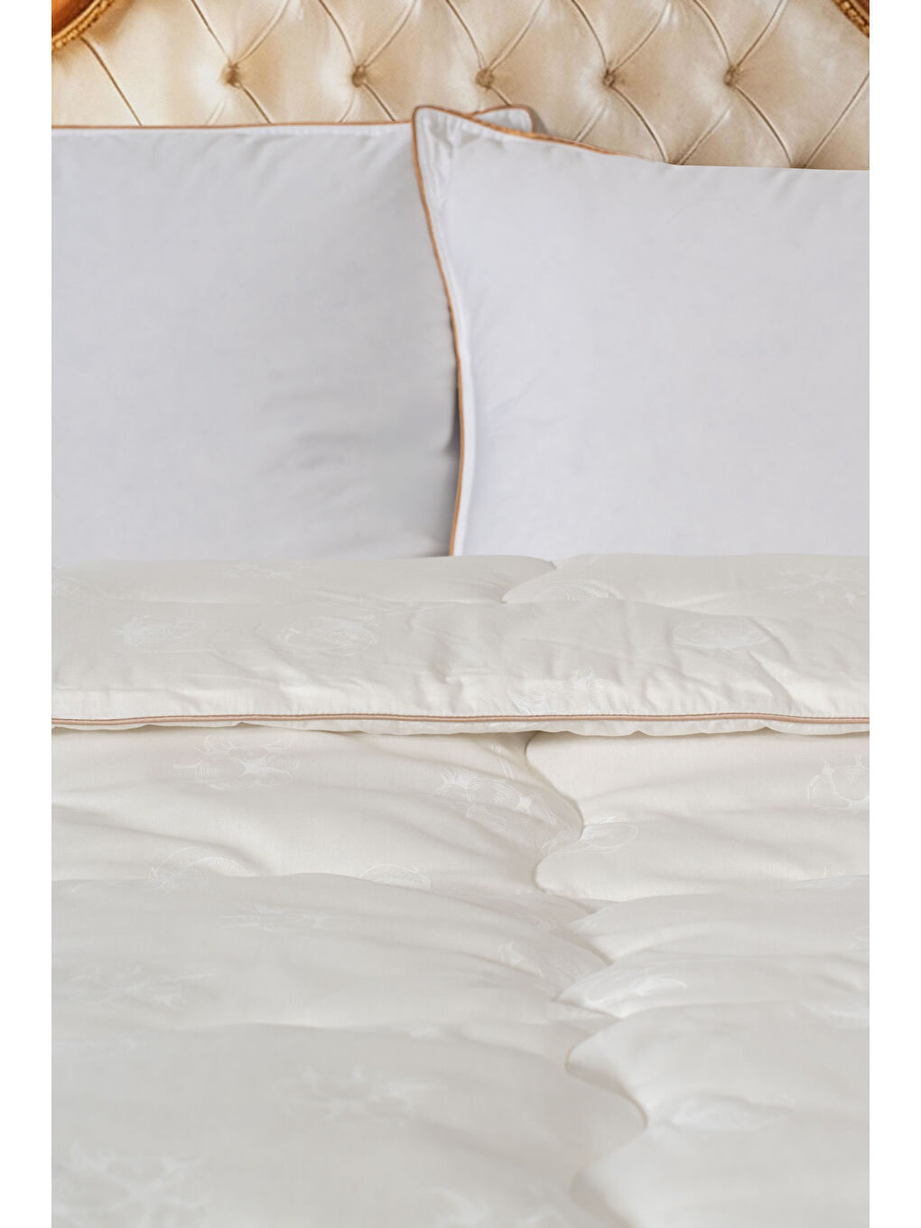 Ekru Pure Pamuk Çift Kişilik %100 Pamuk Yorgan (195x215 cm) – Doğal Uyku Konforu | Bez Çantalı-1