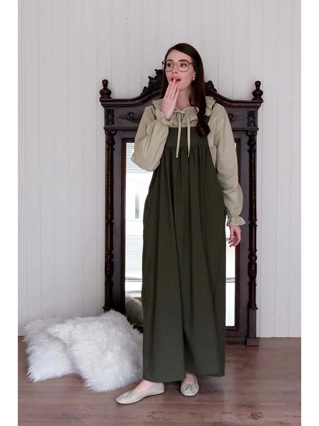 Haki Poliviskon Askılı Jile