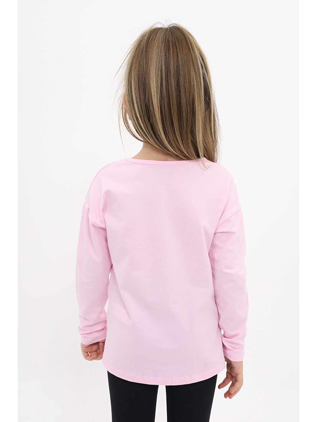 Pembe Kız Çocuk Baskılı Tişört-2