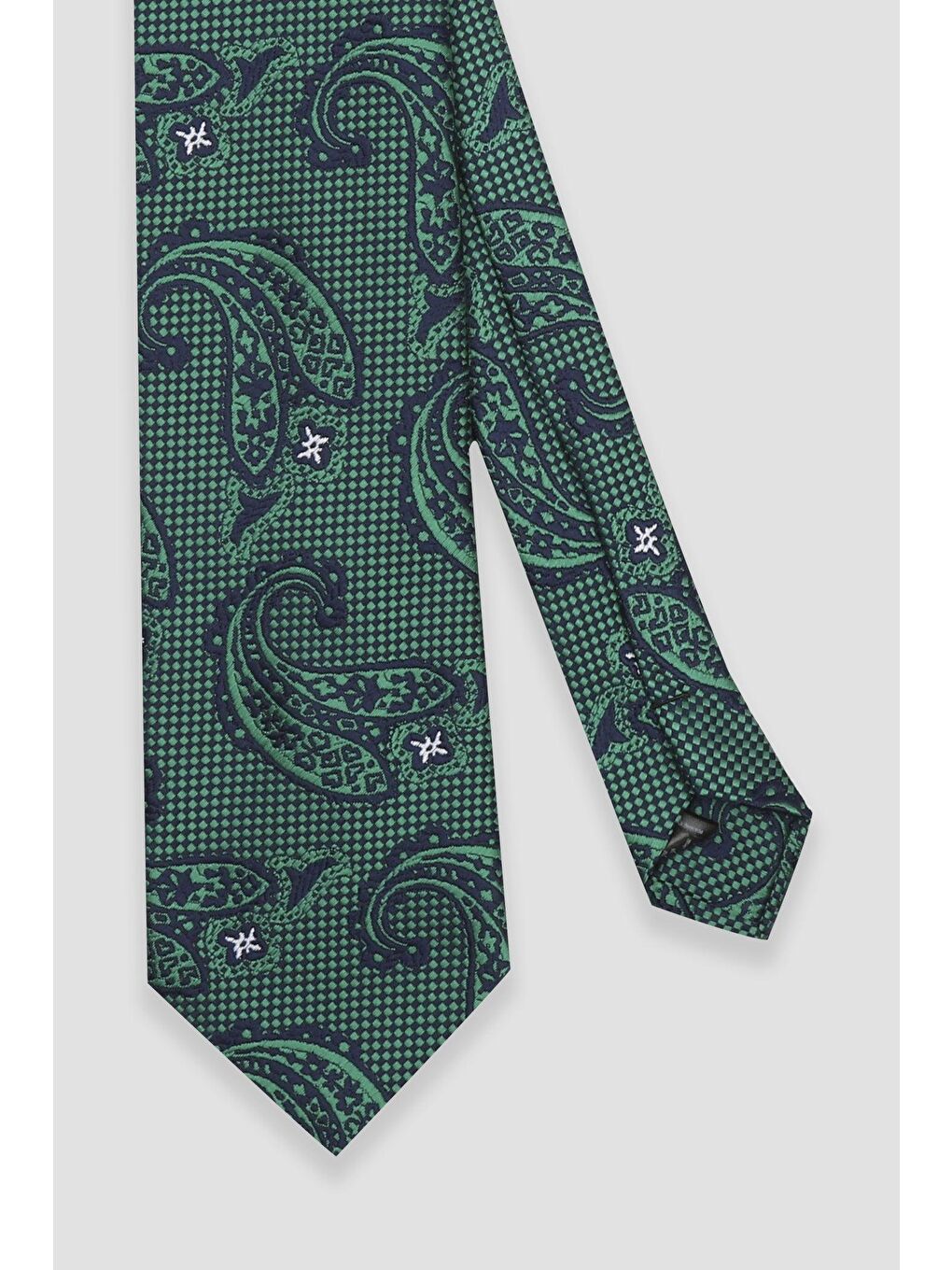 Kravat 8 Cm Mikrofiber Polyester Yeşil Erkek Desenli Kravat-1