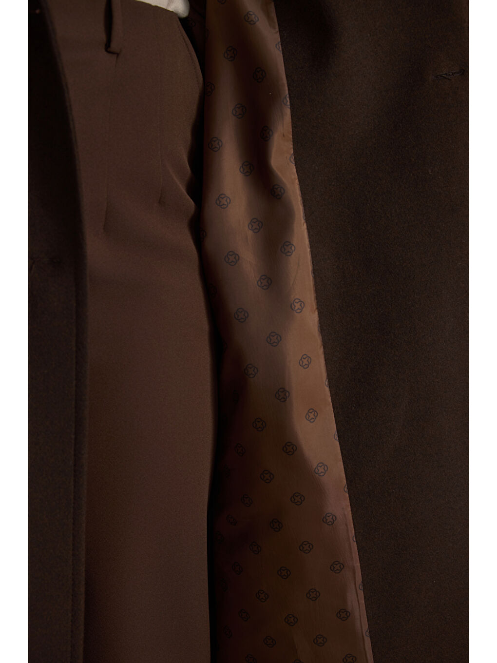 Kahverengi Kruvaze Kapama Manto-4