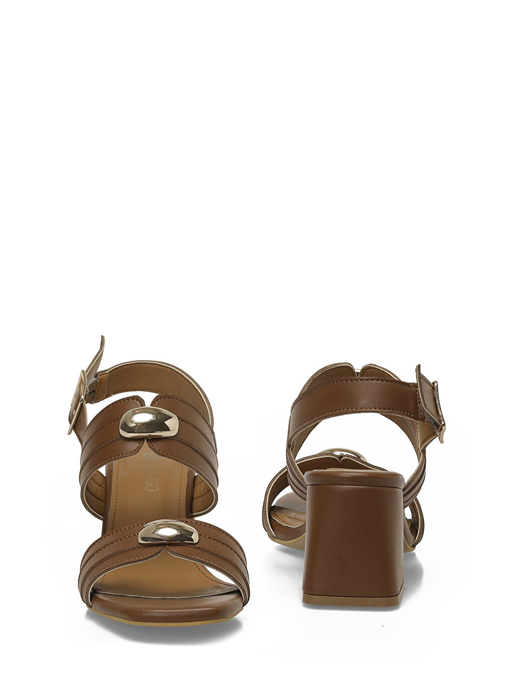 Kahverengi 26S-330 6FX Taba Kadın Topuklu Sandalet-4