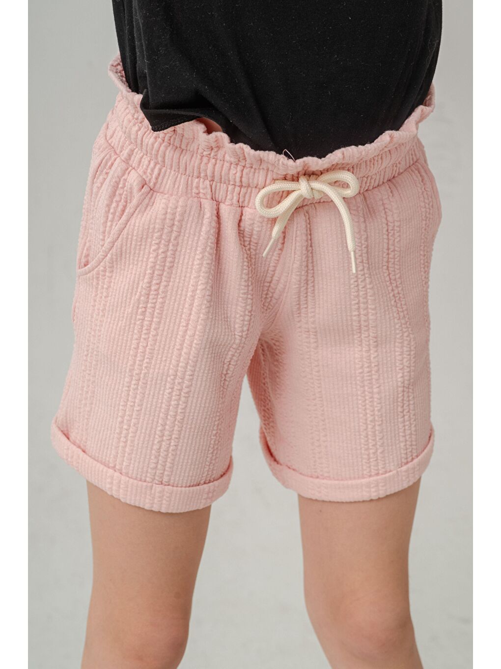 Pembe Duble Paçalı Kız Çocuk Şort-10