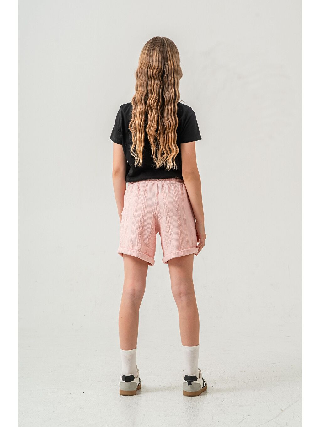 Pembe Duble Paçalı Kız Çocuk Şort-11