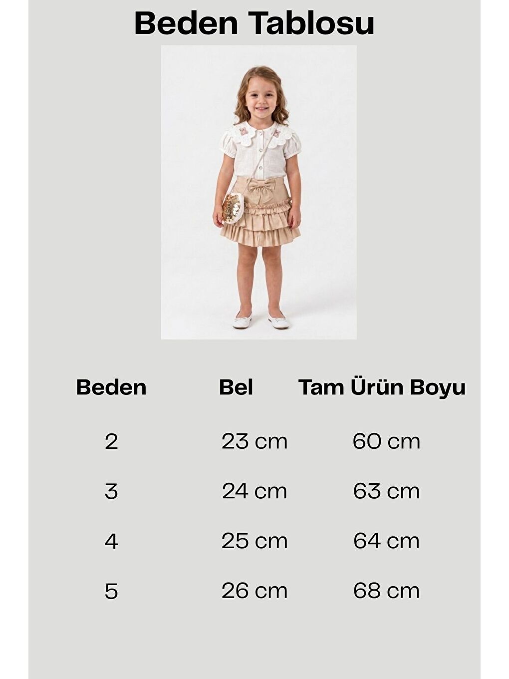 Bej Kız Bebek Ayıcık Nakışlı Bebe Yaka Gömlek Ve Etekli Çantalı 3'Lü Takım-1