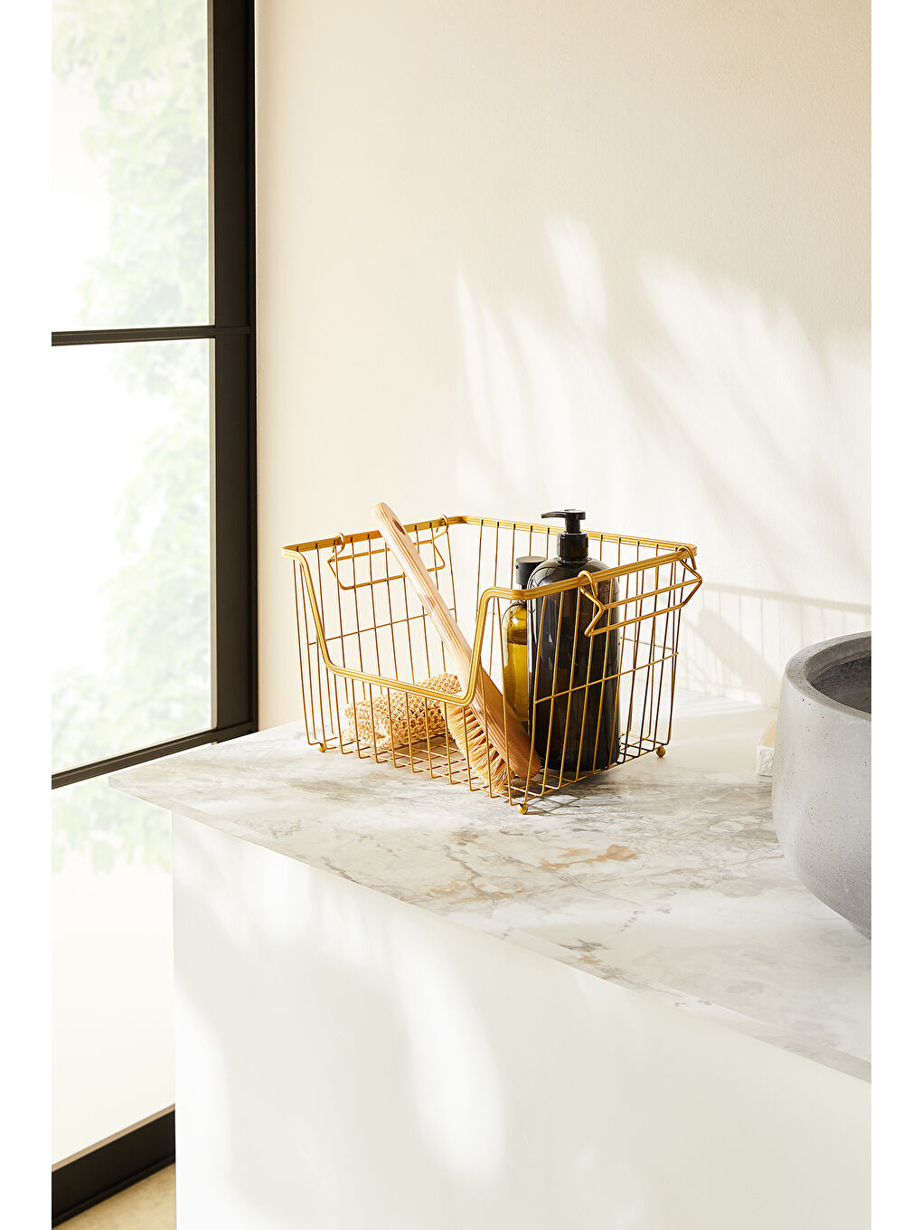 Sarı Altın Renk Metal 33 x 27 x 20 cm