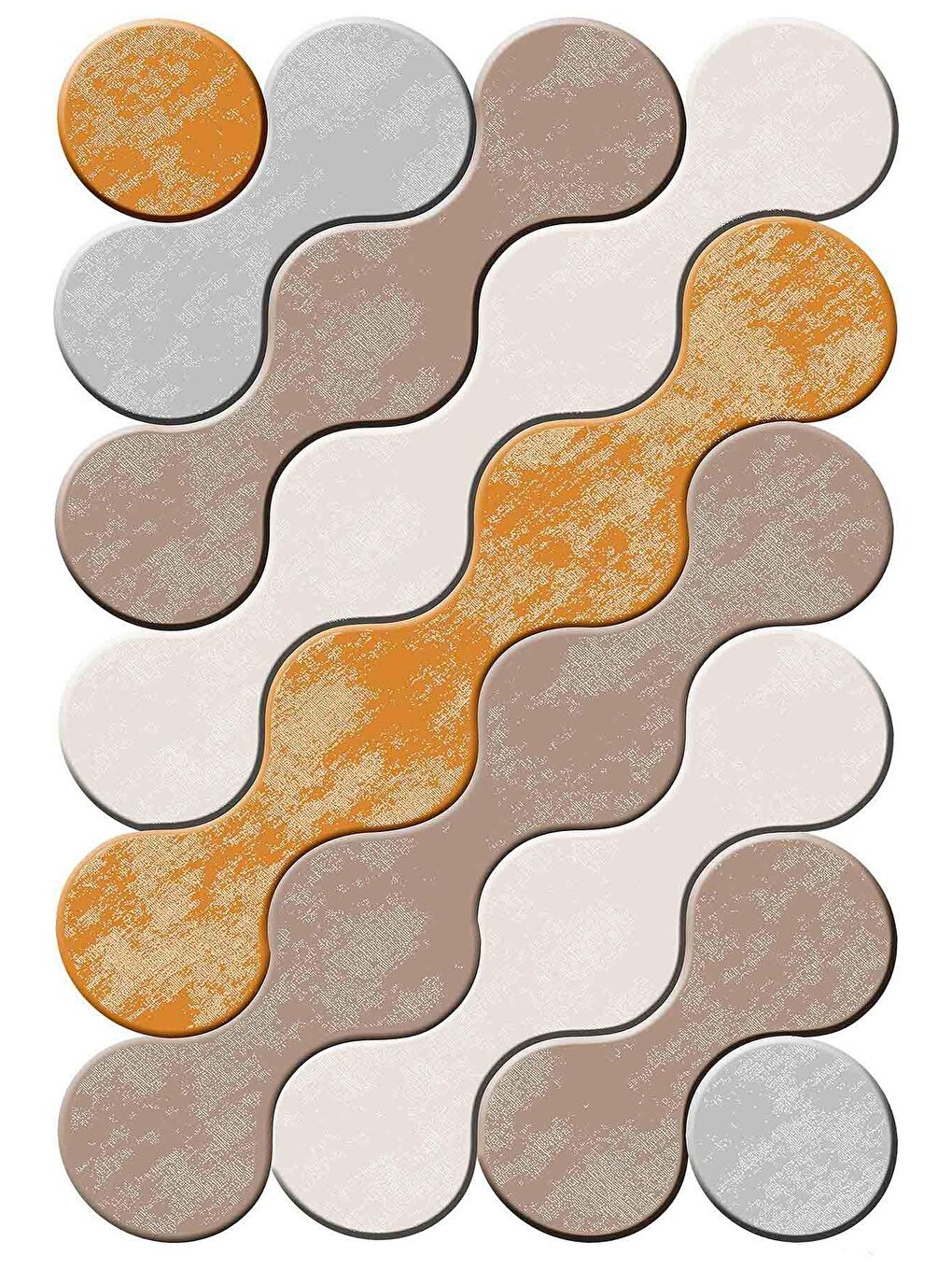 Turuncu Dekoratif Özel Tasarım Yıkanabilir, Modern Halı  80 x 300 cm-1